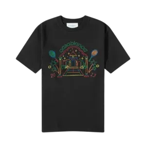 Casablanca Crayon Rainbow Temple T-Shirt 'Black'