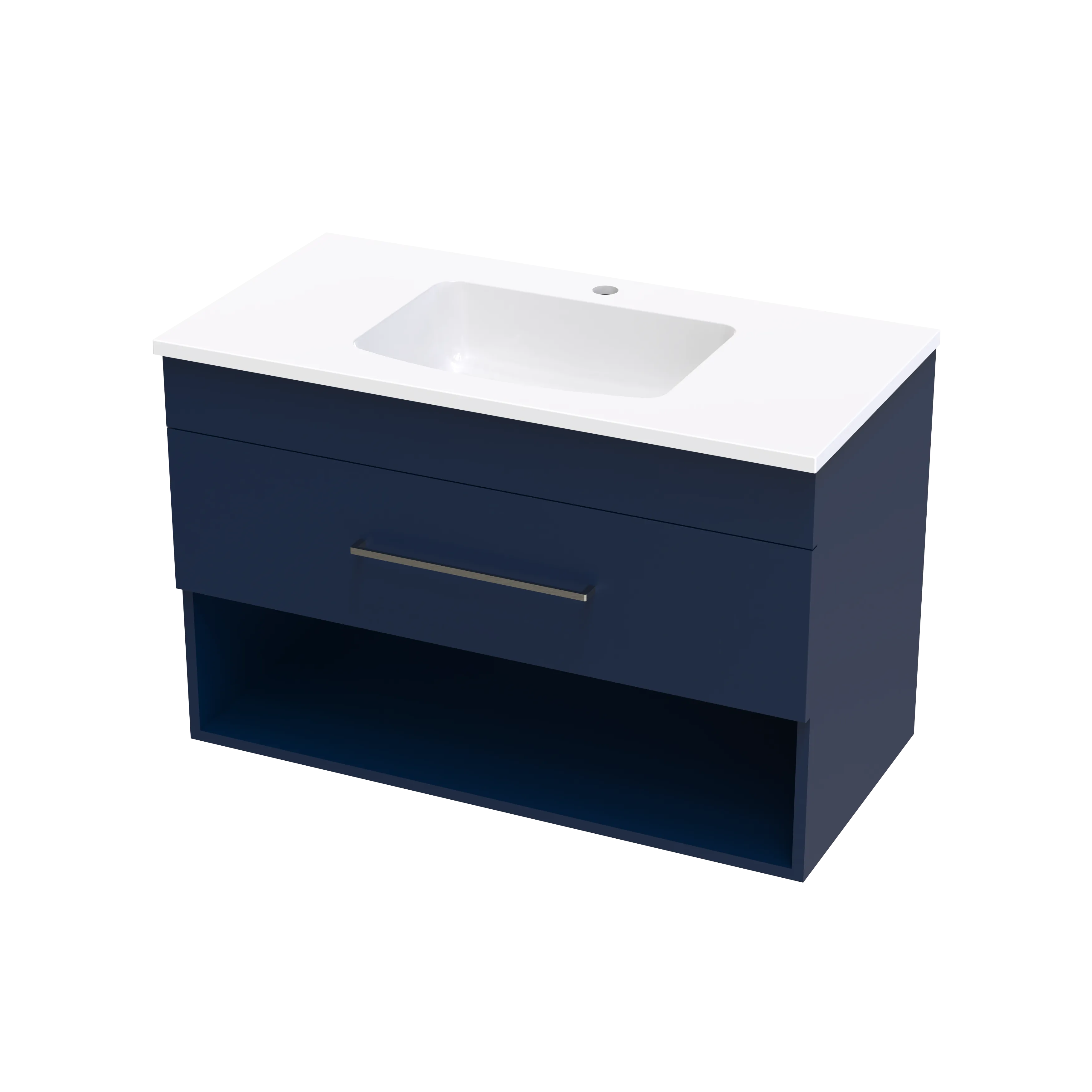 Cashmere Grove 900 Drawer Open Shelf Wall Vanity