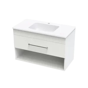 Cashmere Grove 900 Drawer Open Shelf Wall Vanity