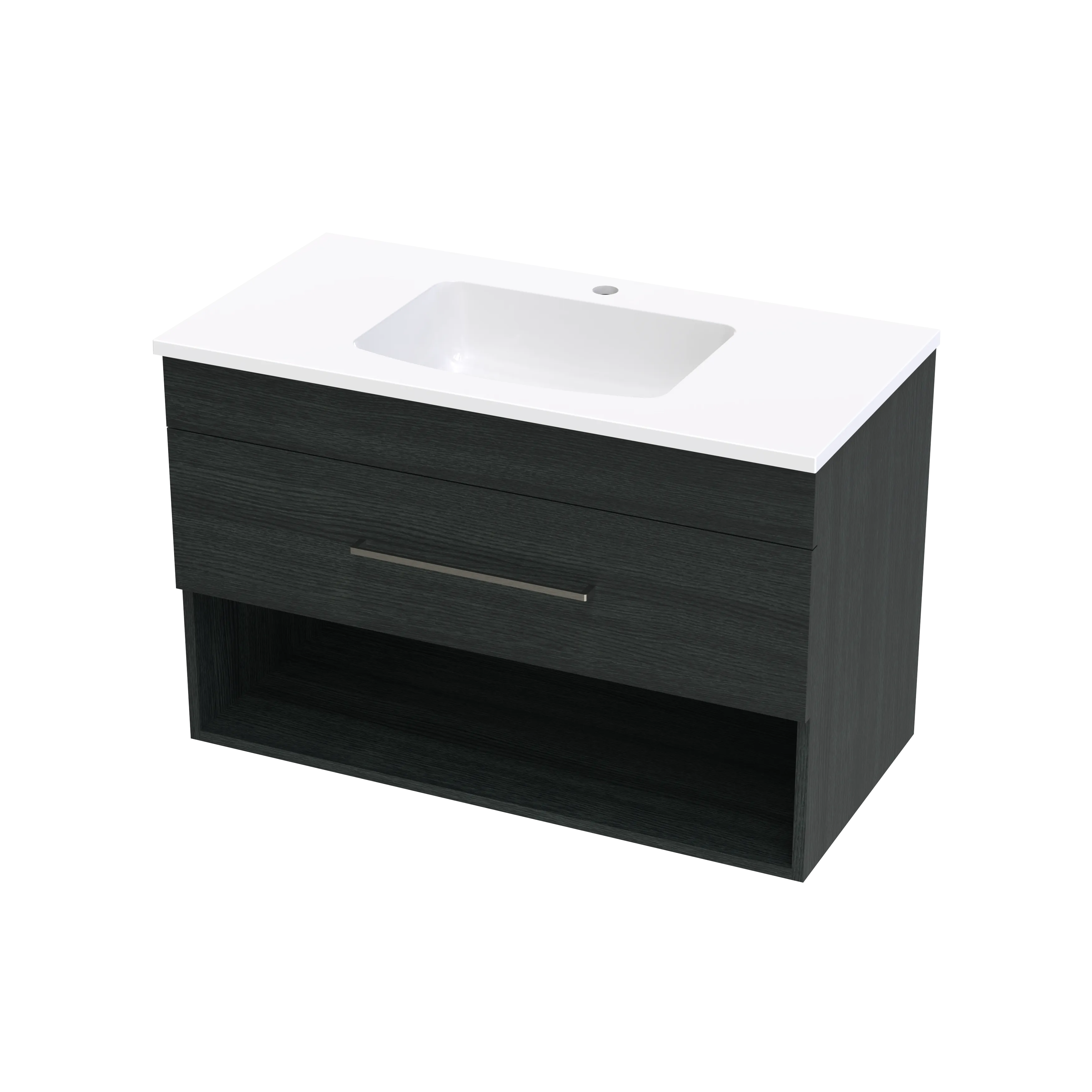 Cashmere Grove 900 Drawer Open Shelf Wall Vanity