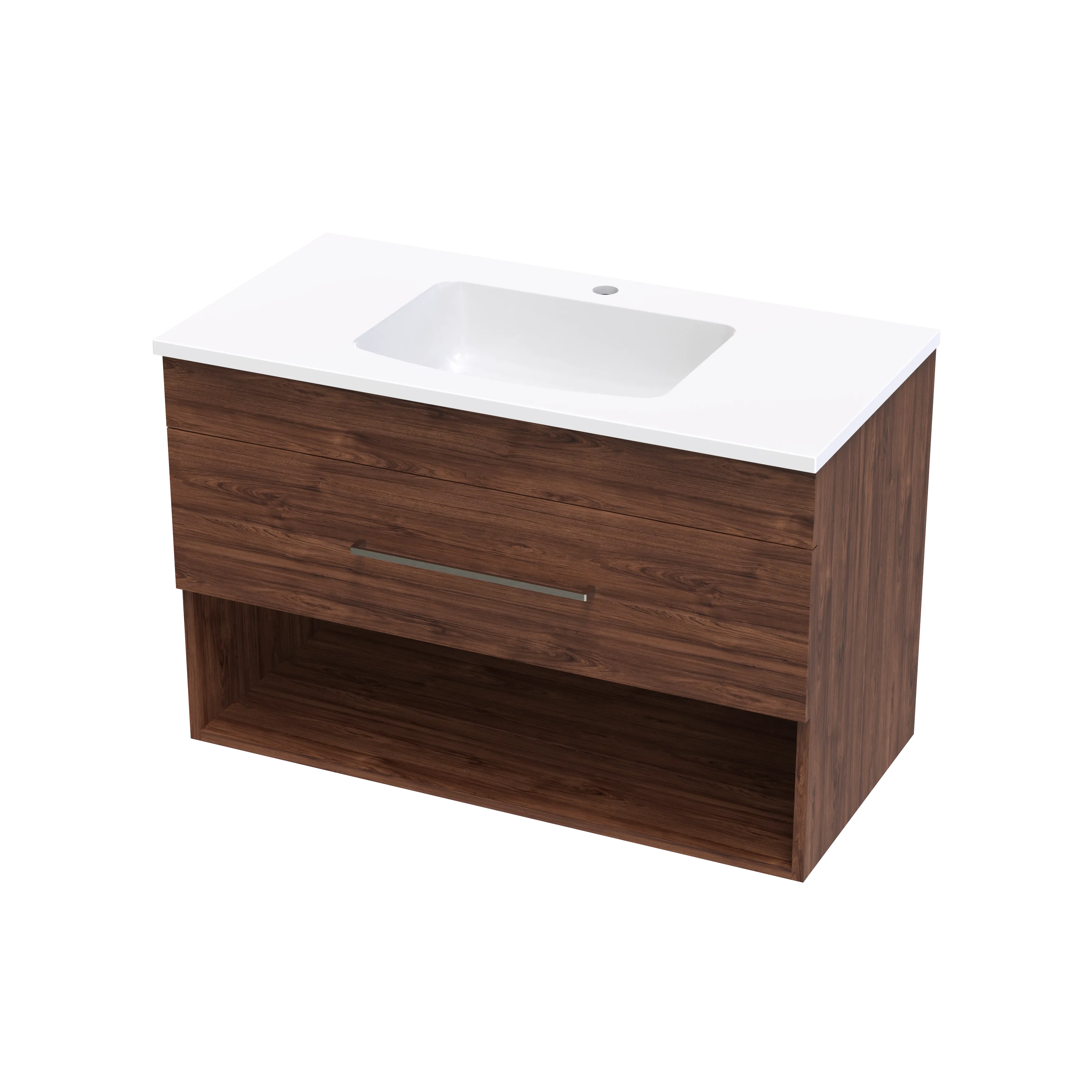 Cashmere Grove 900 Drawer Open Shelf Wall Vanity