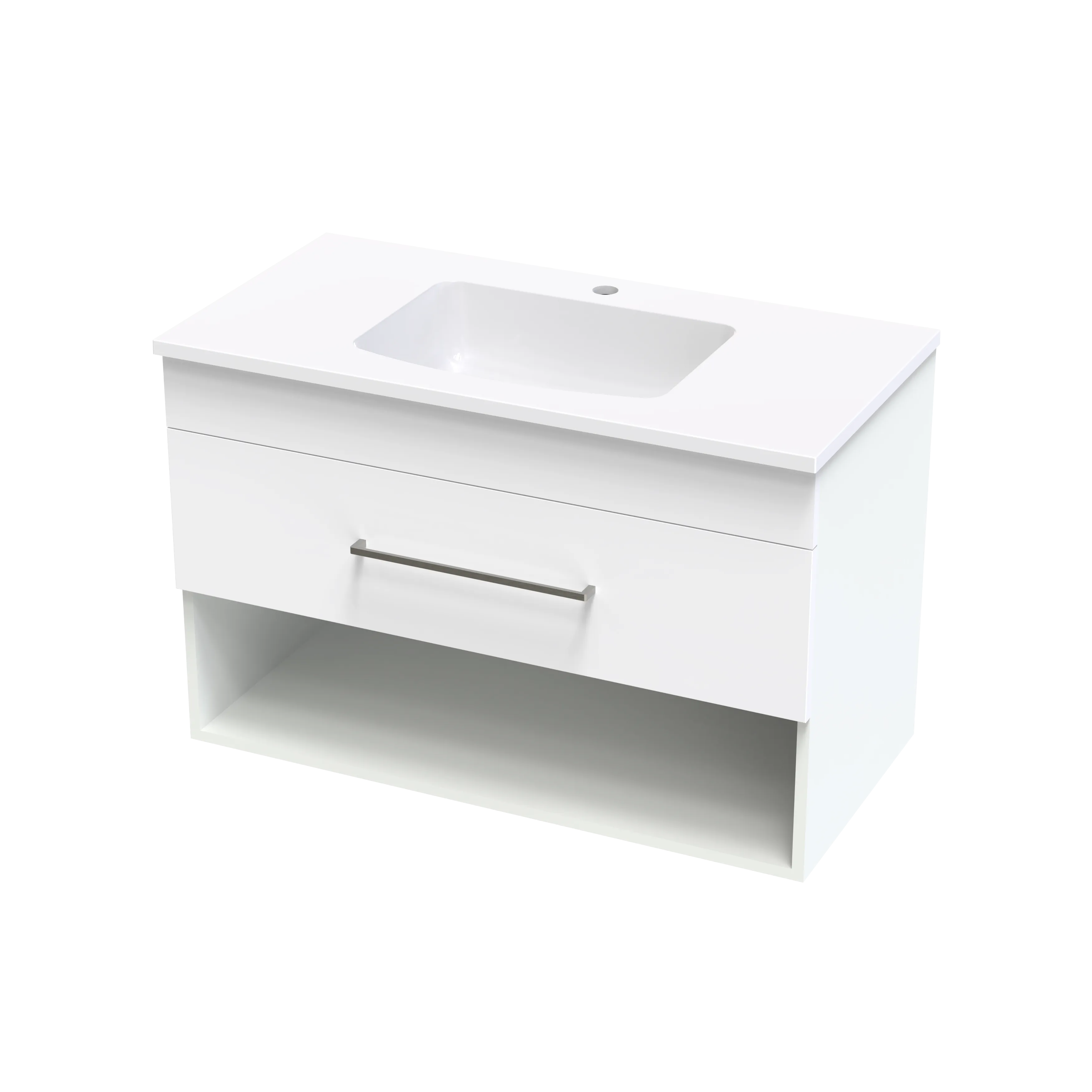 Cashmere Grove 900 Drawer Open Shelf Wall Vanity