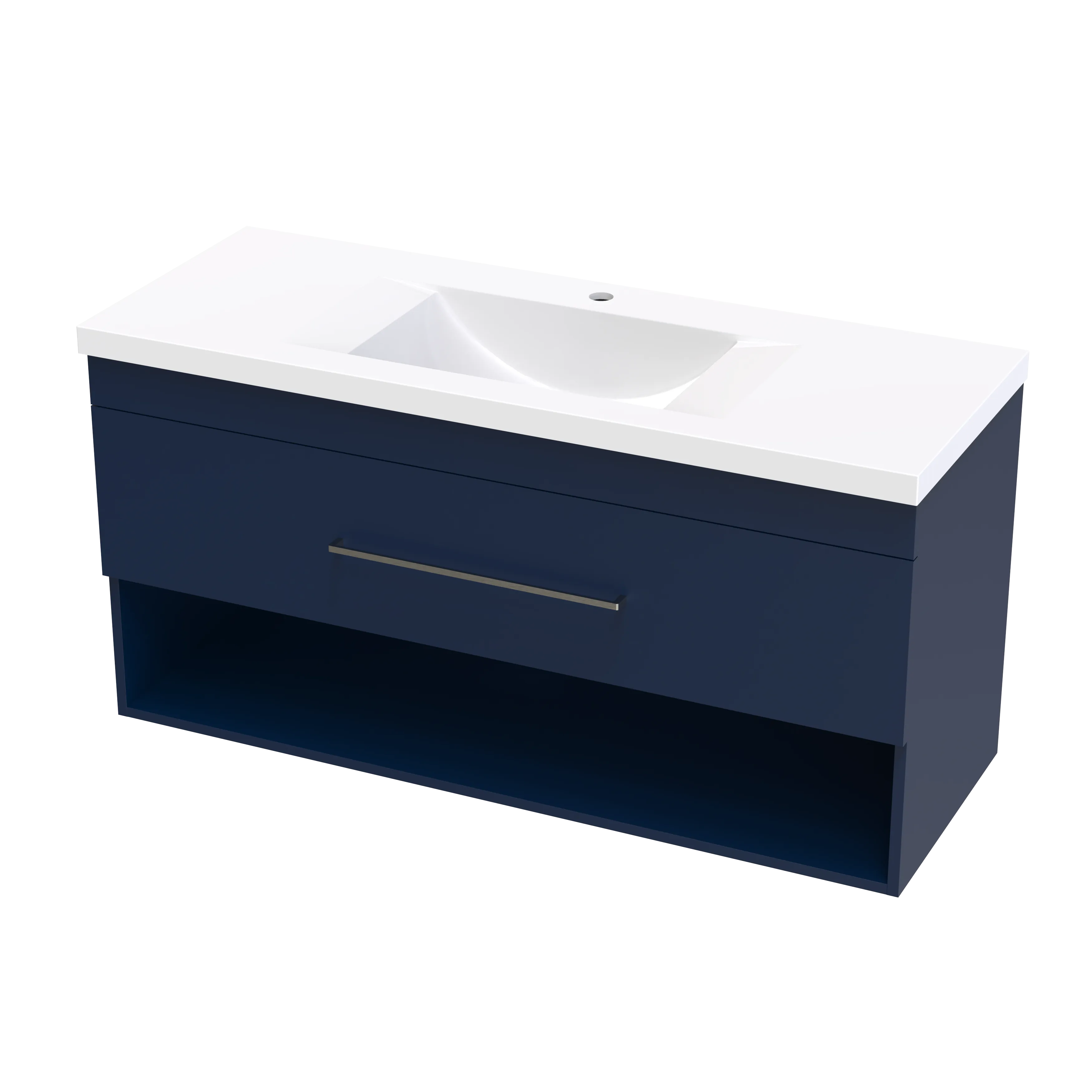 Cashmere Norfolk 1200 Drawer Open Shelf Wall Vanity
