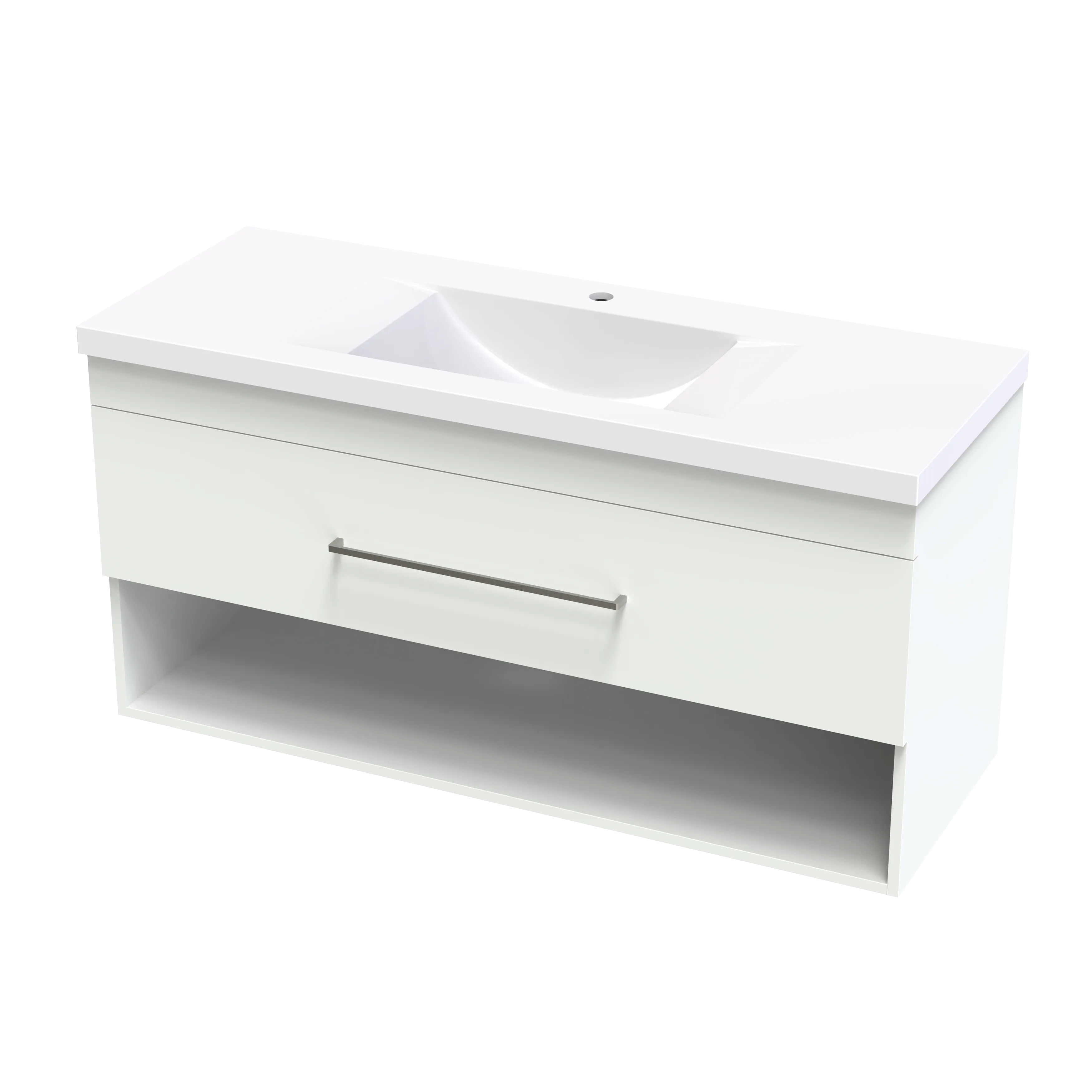 Cashmere Norfolk 1200 Drawer Open Shelf Wall Vanity