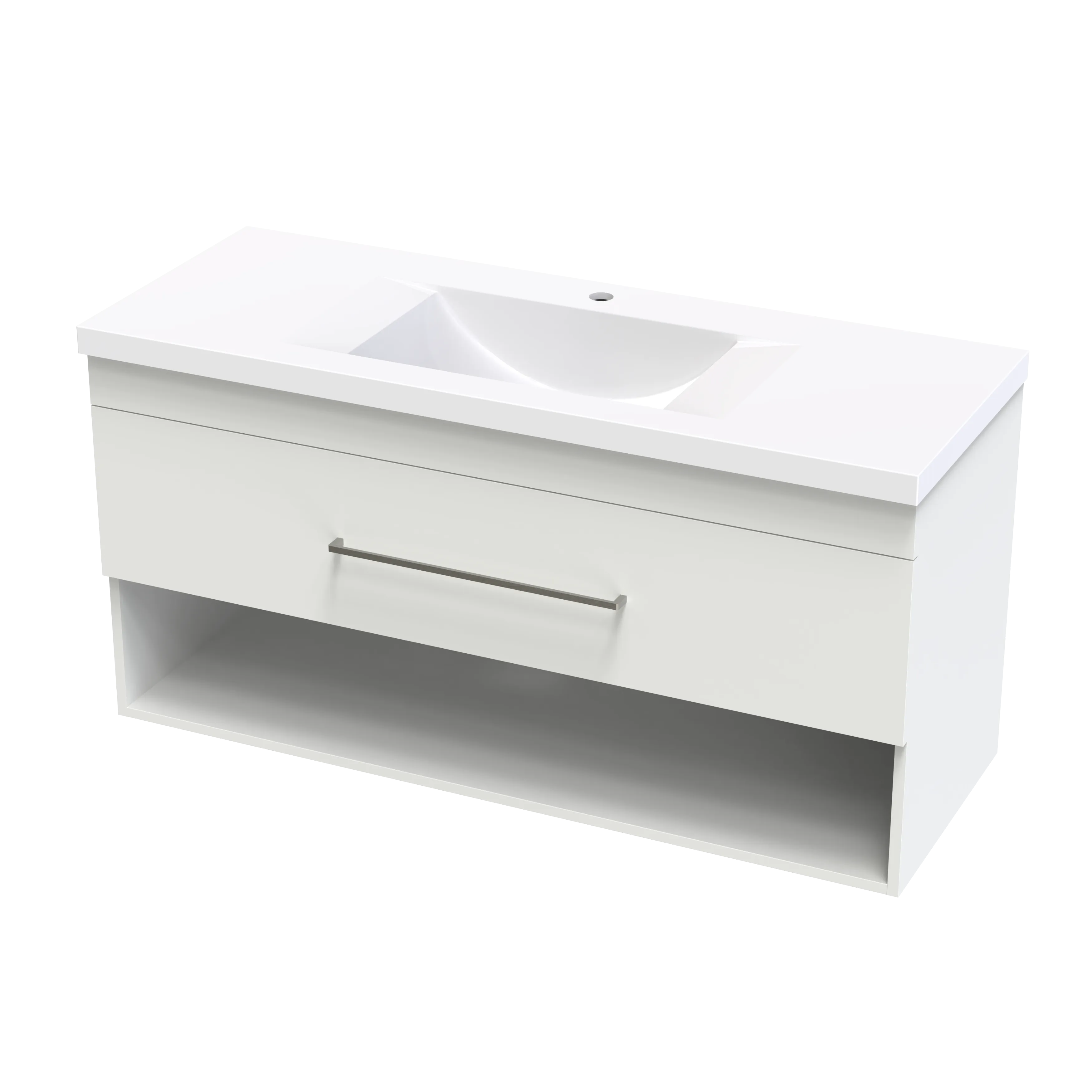 Cashmere Norfolk 1200 Drawer Open Shelf Wall Vanity