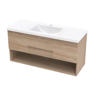 Cashmere Norfolk 1200 Drawer Open Shelf Wall Vanity