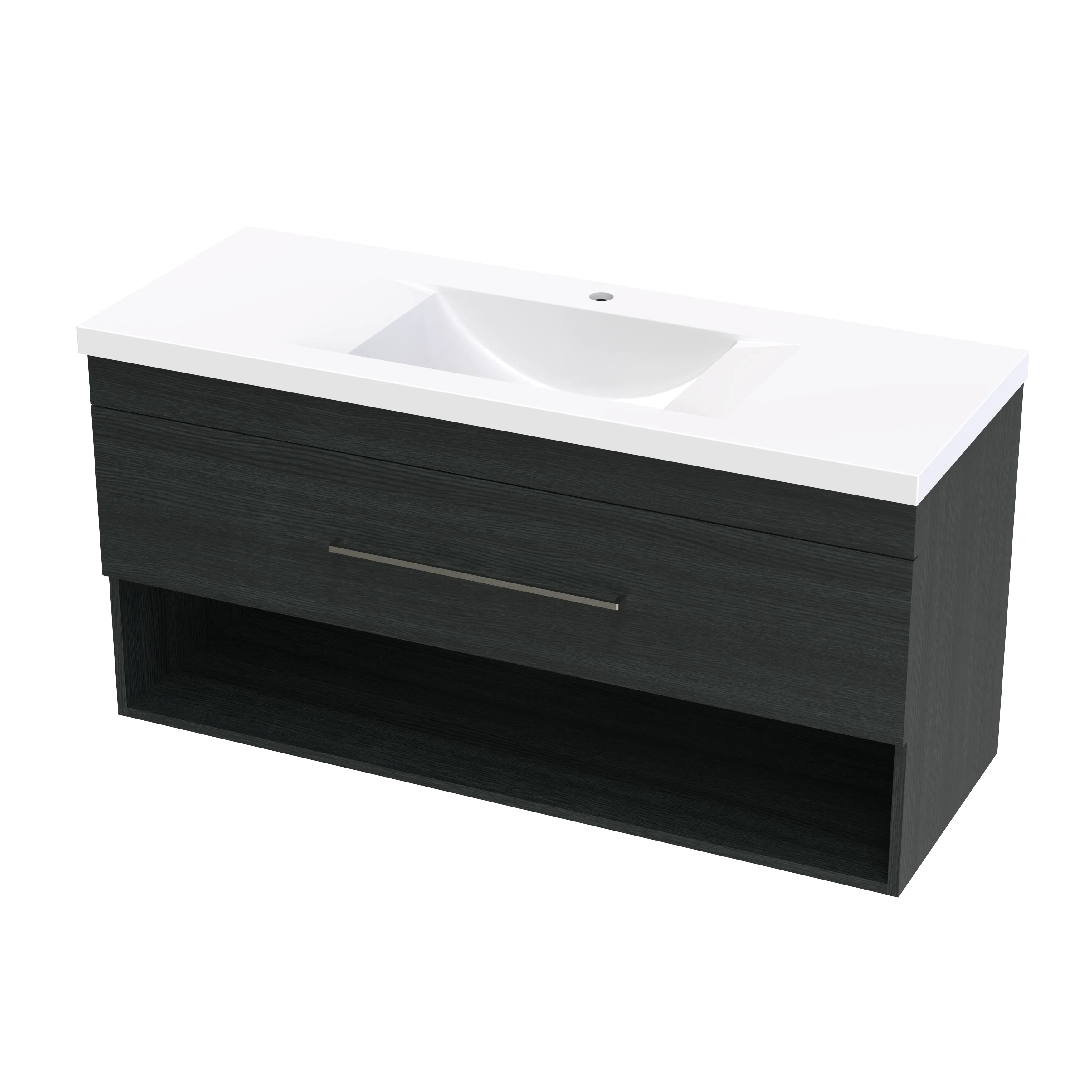 Cashmere Norfolk 1200 Drawer Open Shelf Wall Vanity