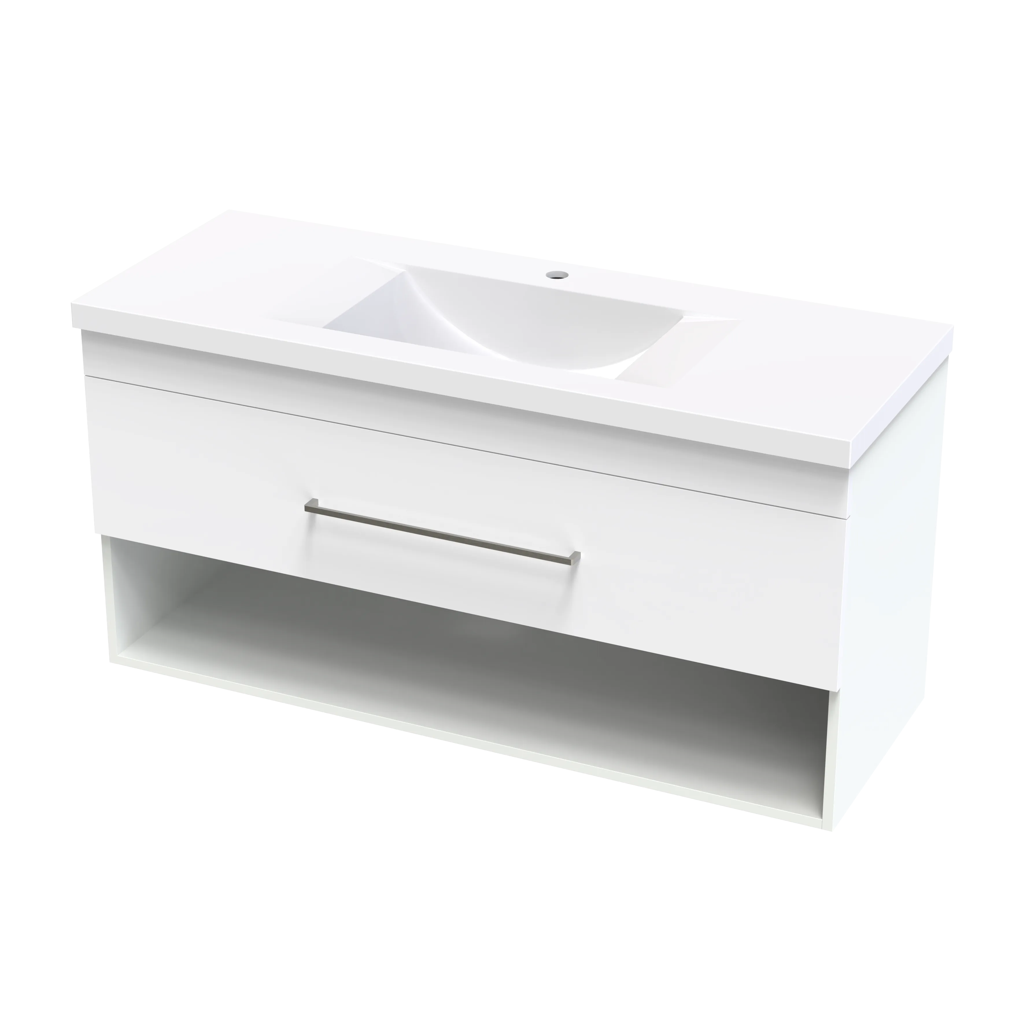 Cashmere Norfolk 1200 Drawer Open Shelf Wall Vanity