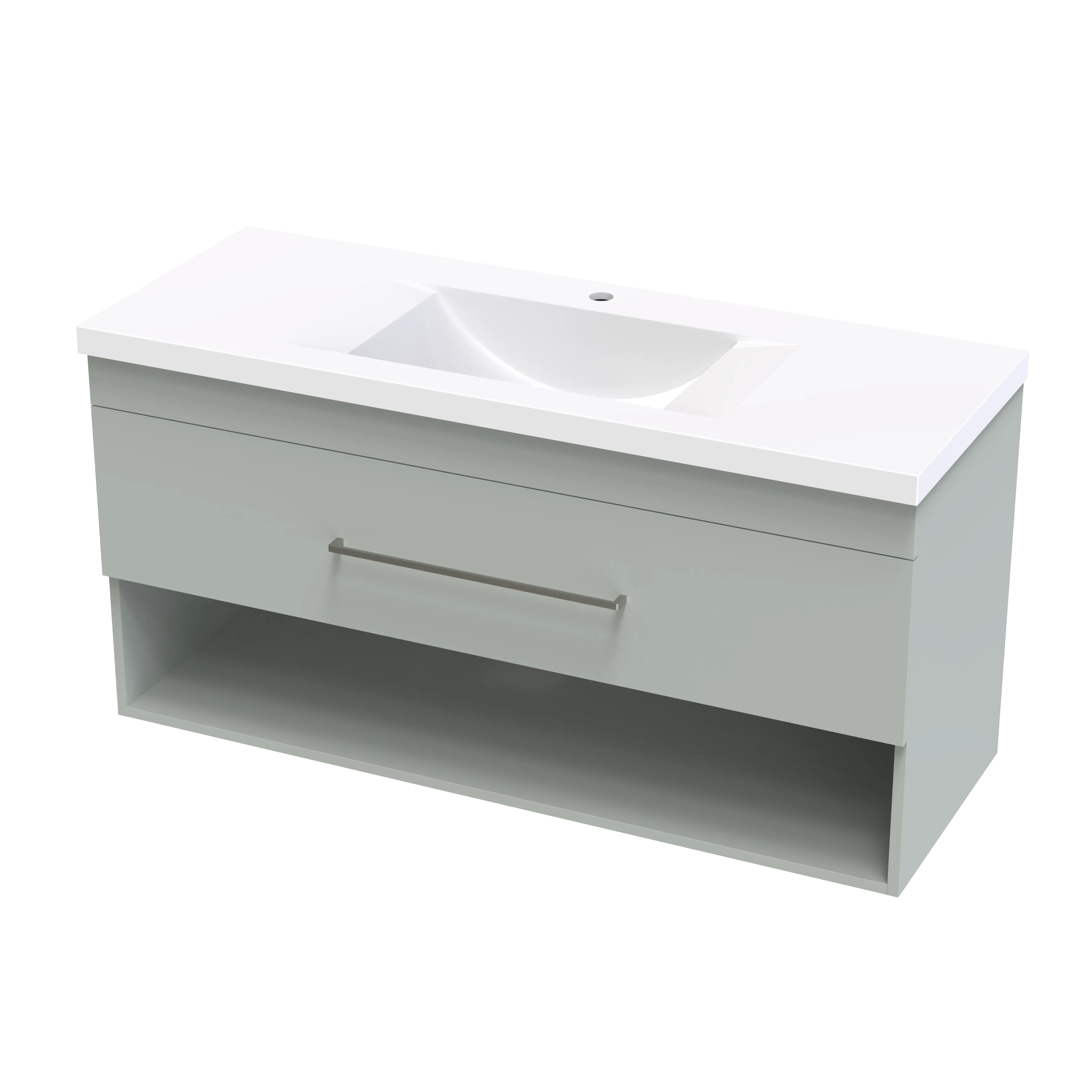 Cashmere Norfolk 1200 Drawer Open Shelf Wall Vanity