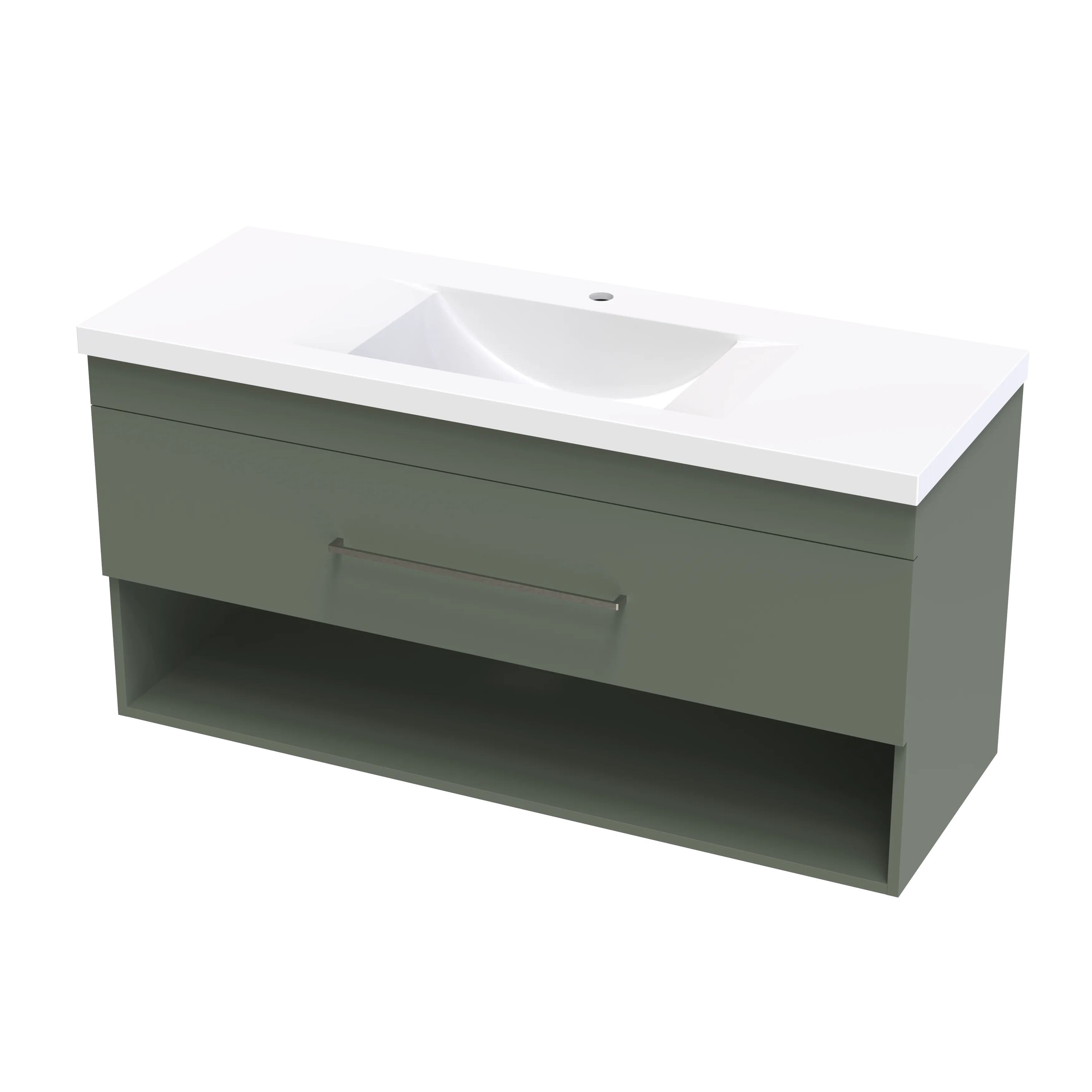 Cashmere Norfolk 1200 Drawer Open Shelf Wall Vanity