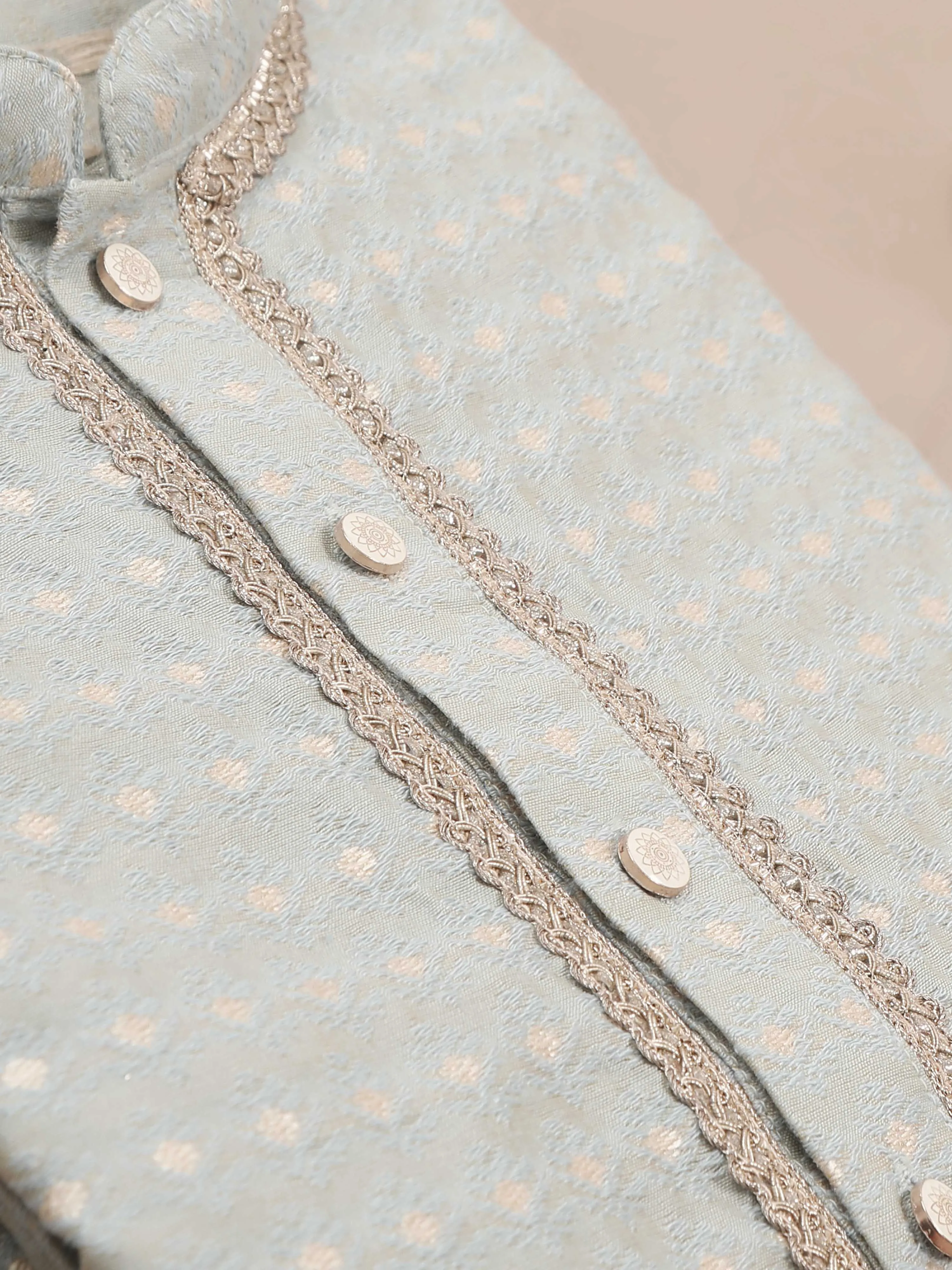 Cement Grey Banarasi Buta Long Kurta