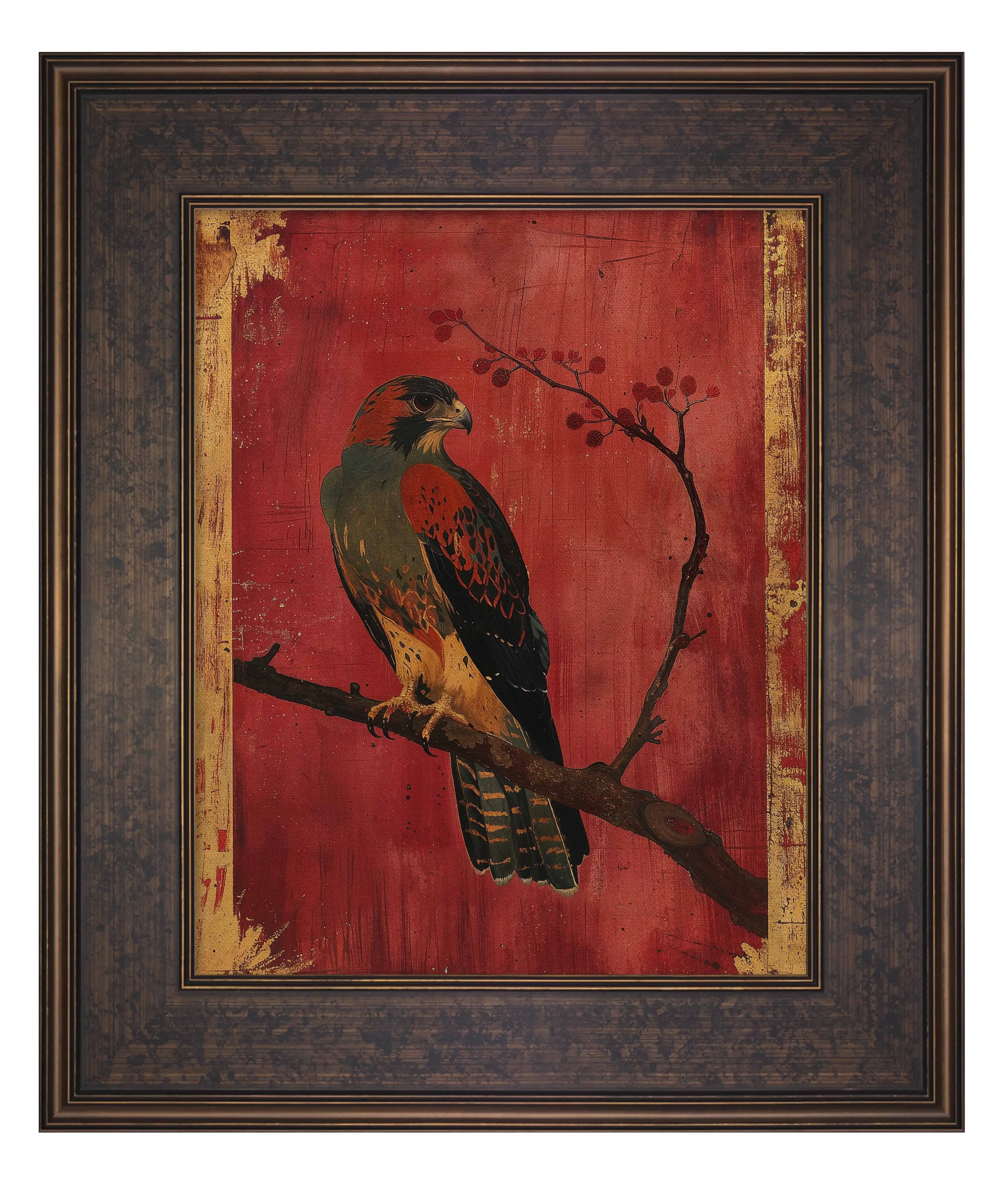 Crimson Majesty - Falcon of the Silk Road - Limited Edition Canvas