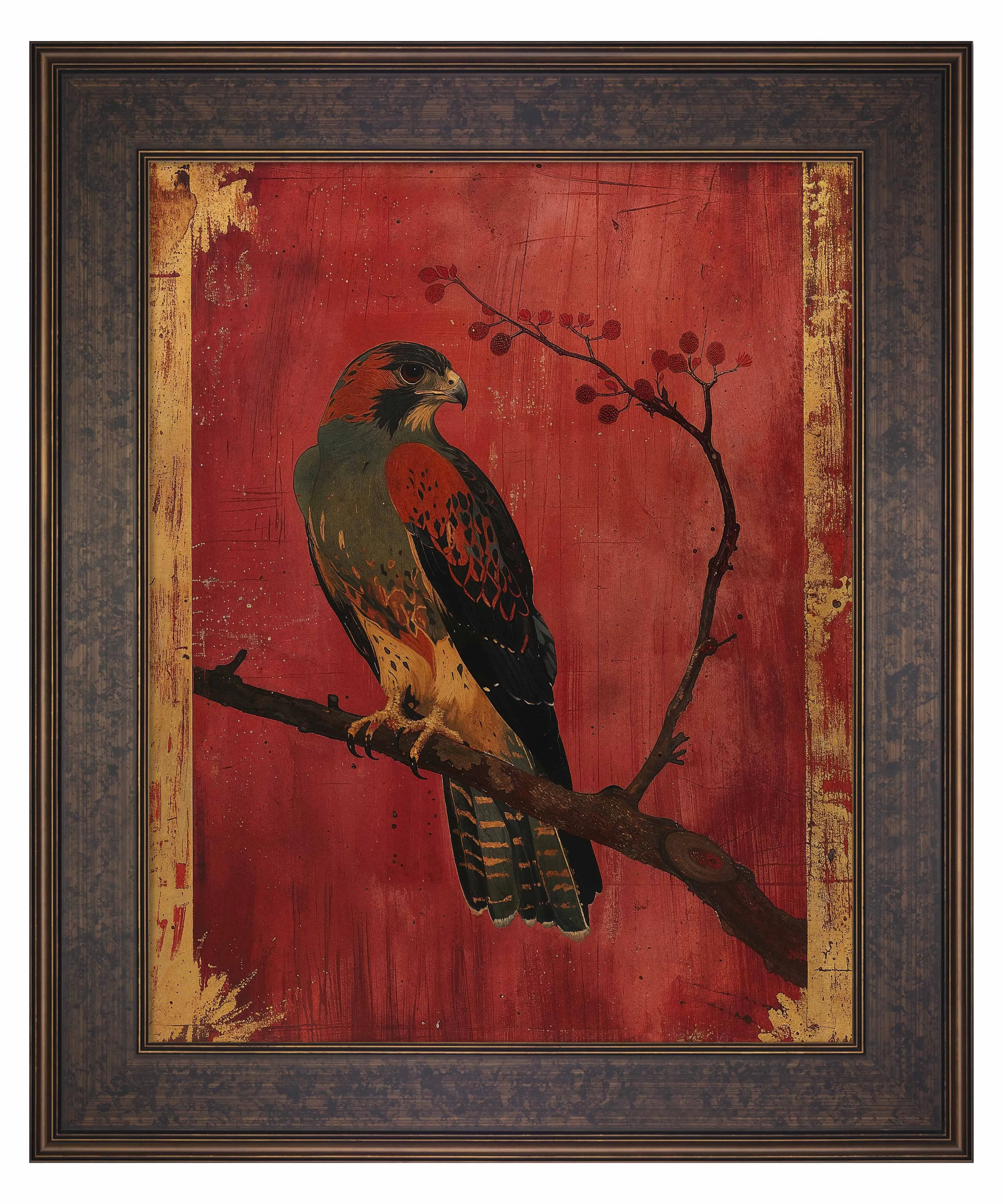 Crimson Majesty - Falcon of the Silk Road - Limited Edition Canvas
