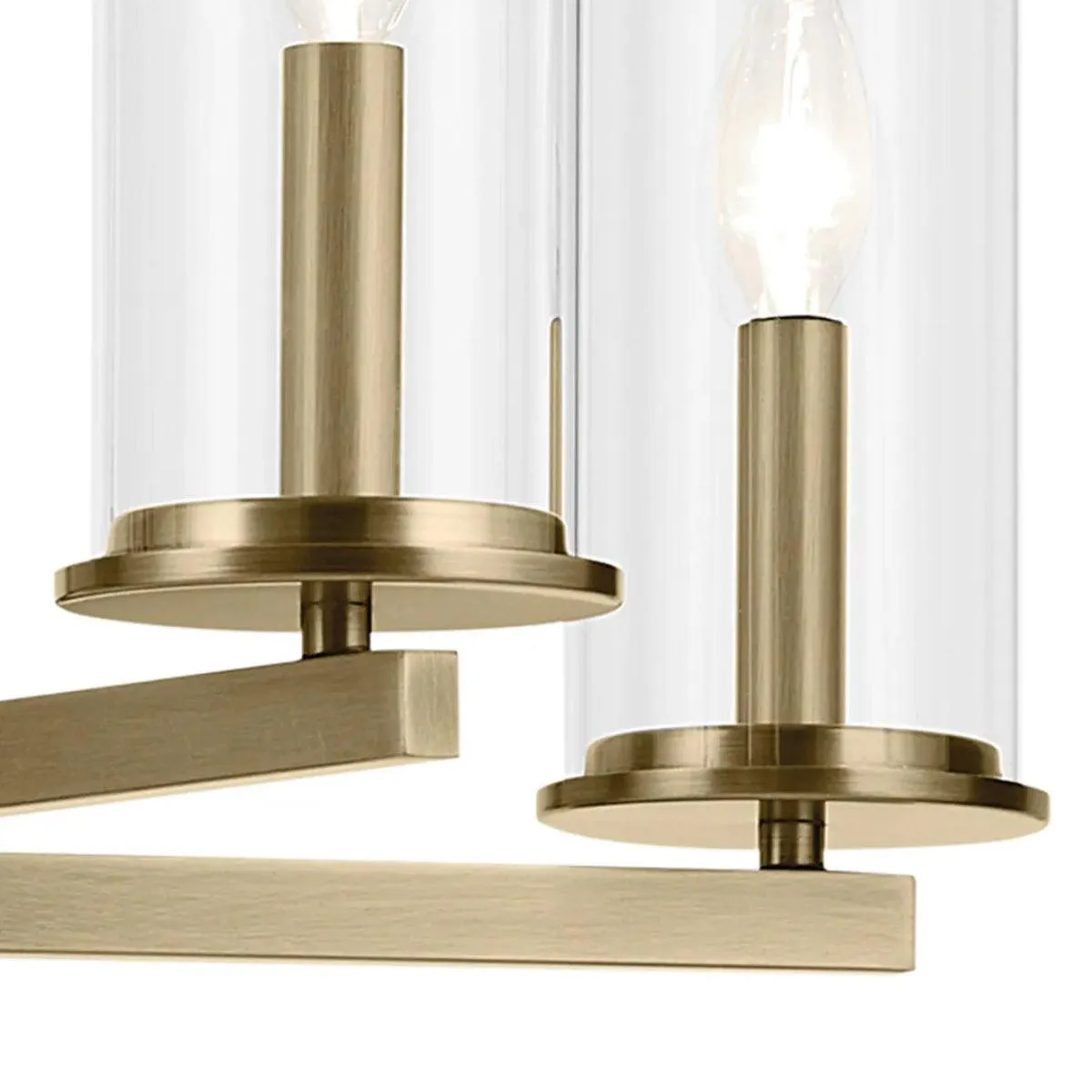 Crosby 33" 9-Light Chandelier Multi-Tier with Clear Glass, Natural brass Finish