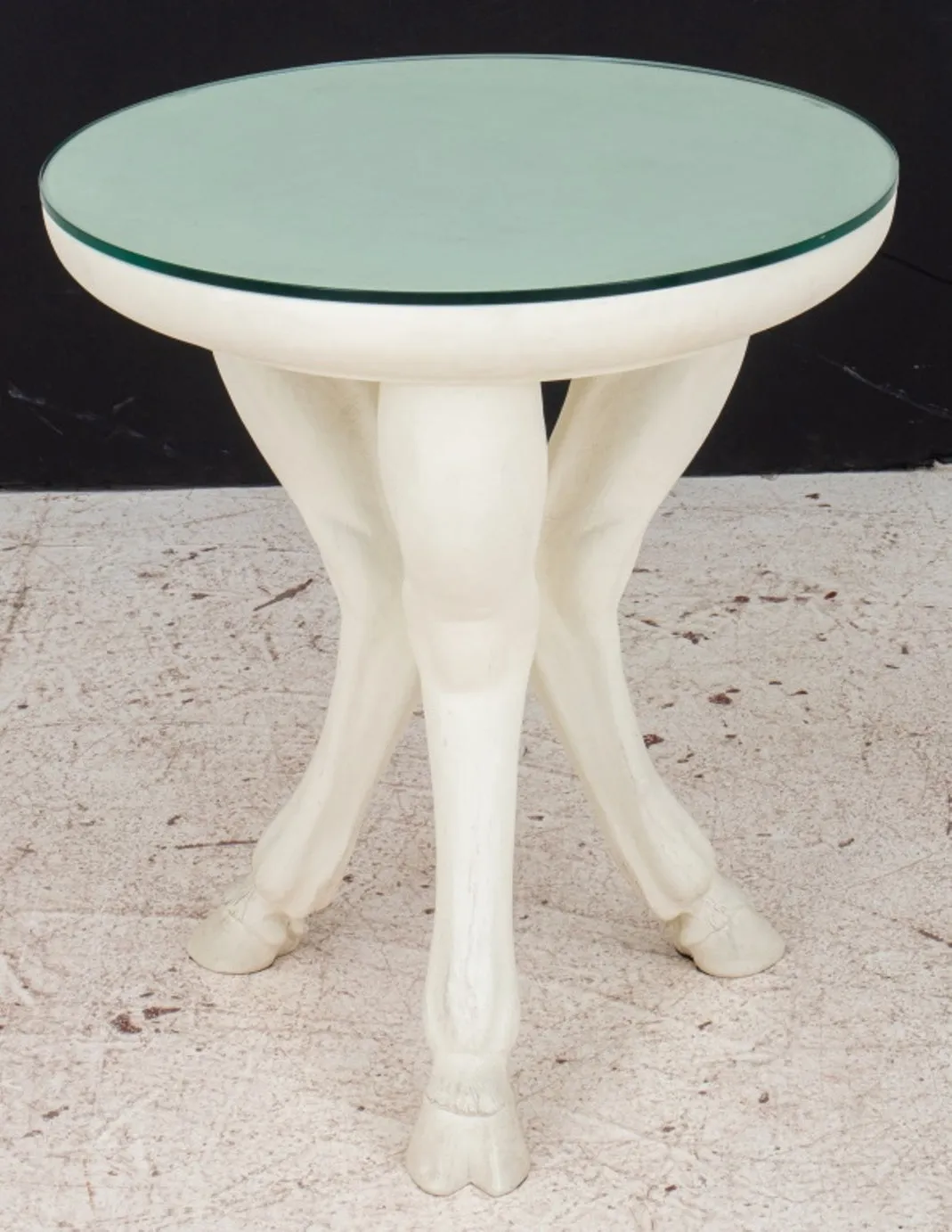 Dickinson Style Angora Goat Legs Gueridon Table
