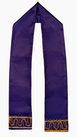 Dupsie's Zayhara Regal Gold Embroidered Purple African Sash DP3839S