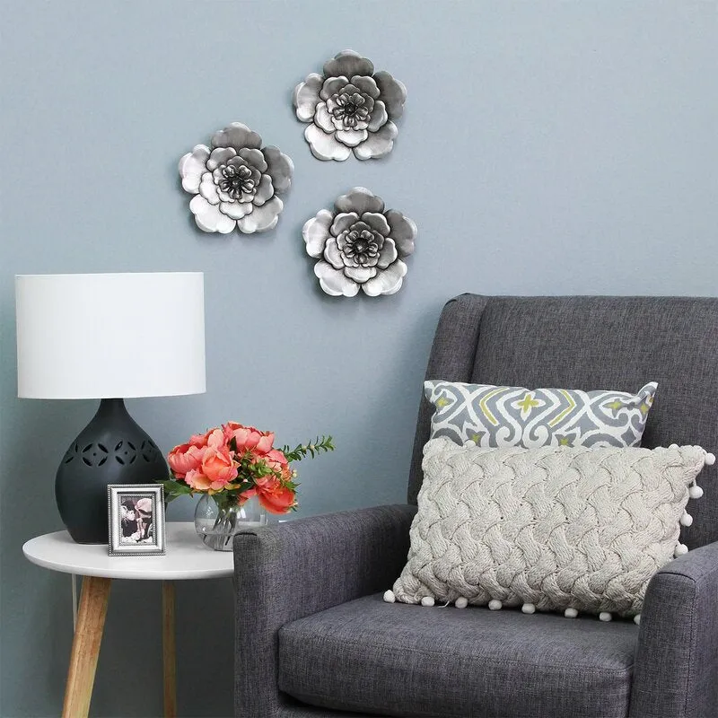 Epps 3 Piece Metal Flower Wall Decor Set (Set of 3