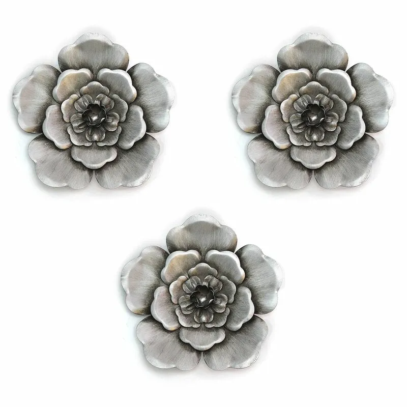 Epps 3 Piece Metal Flower Wall Decor Set (Set of 3