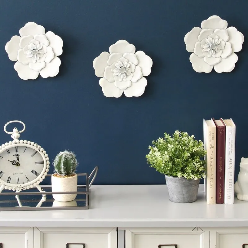 Epps 3 Piece Metal Flower Wall Decor Set (Set of 3