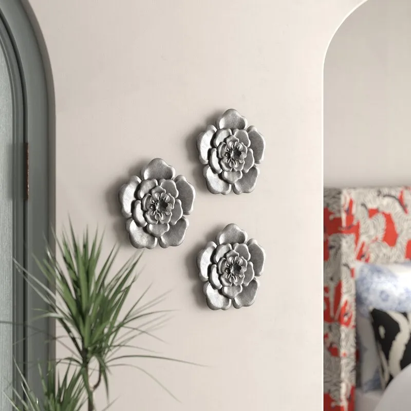 Epps 3 Piece Metal Flower Wall Decor Set (Set of 3