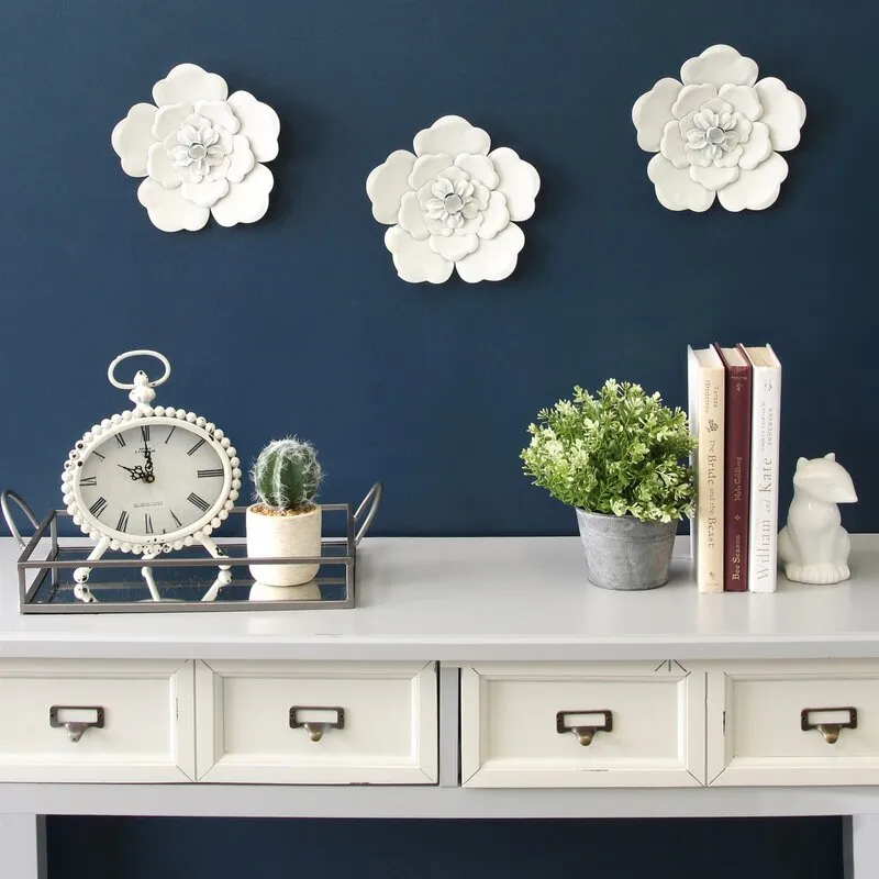 Epps 3 Piece Metal Flower Wall Decor Set (Set of 3