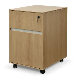 Excel 2 Drawer Wooden Mobile Pedestal - Natural
