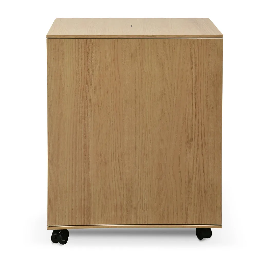Excel 2 Drawer Wooden Mobile Pedestal - Natural