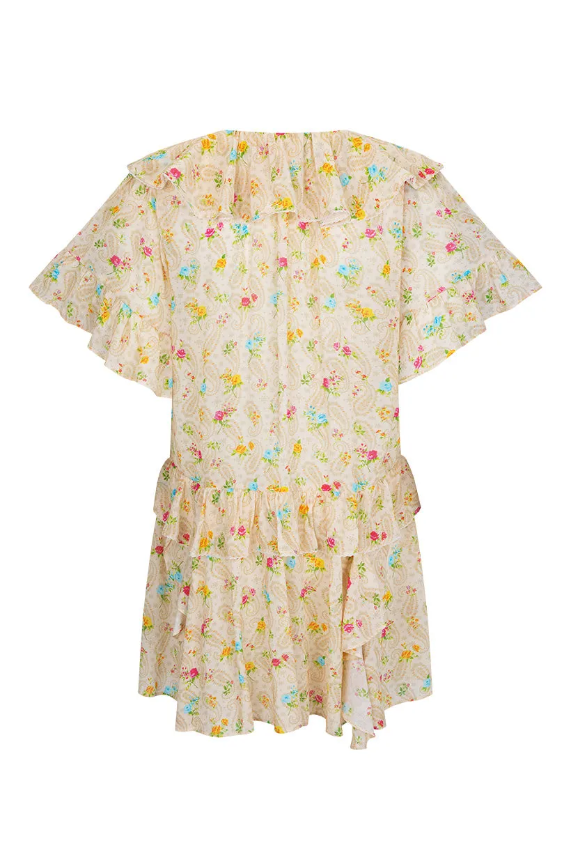 Fleur Flutter Sleeve Mini Dress