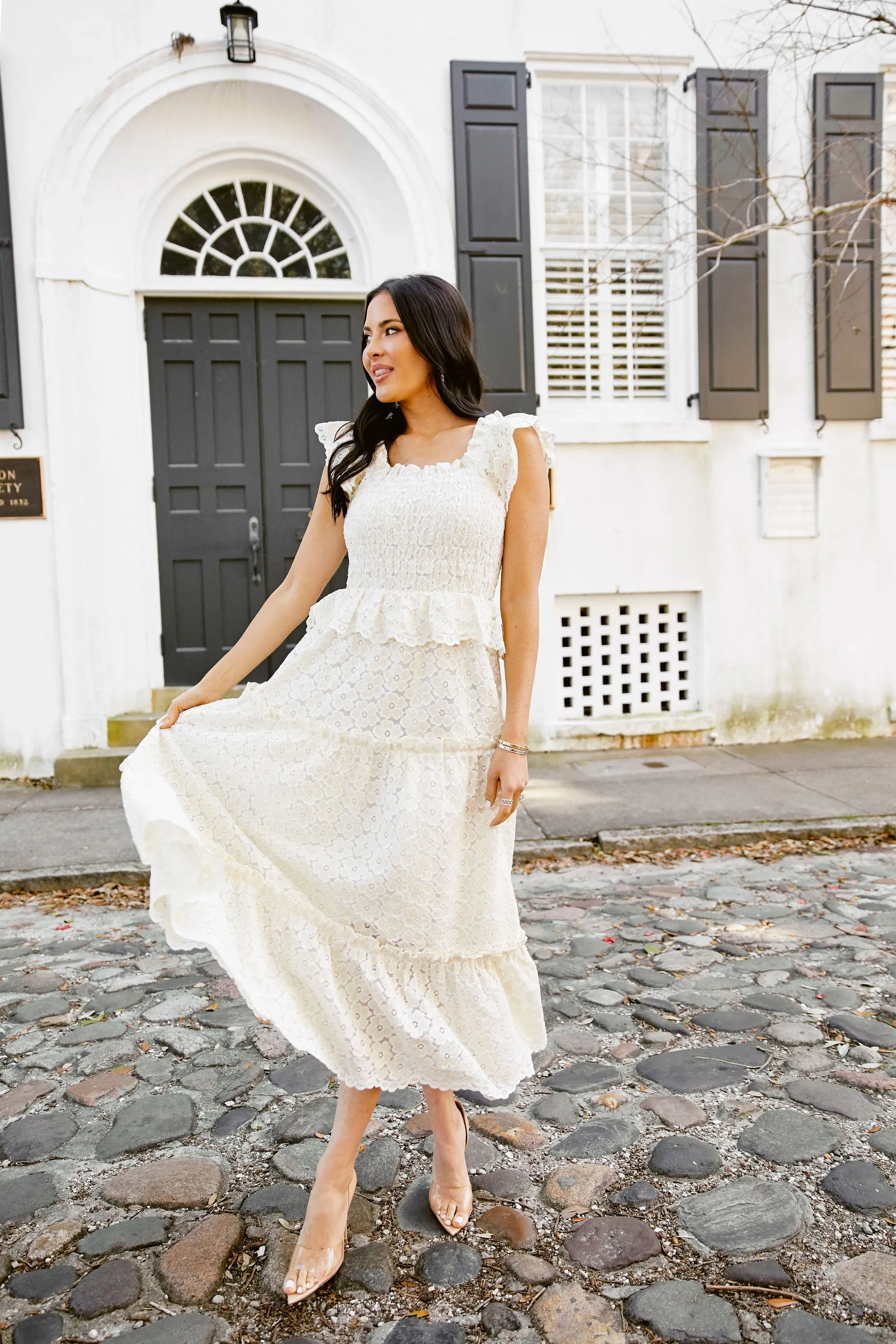 Floral Lace Midi Dress