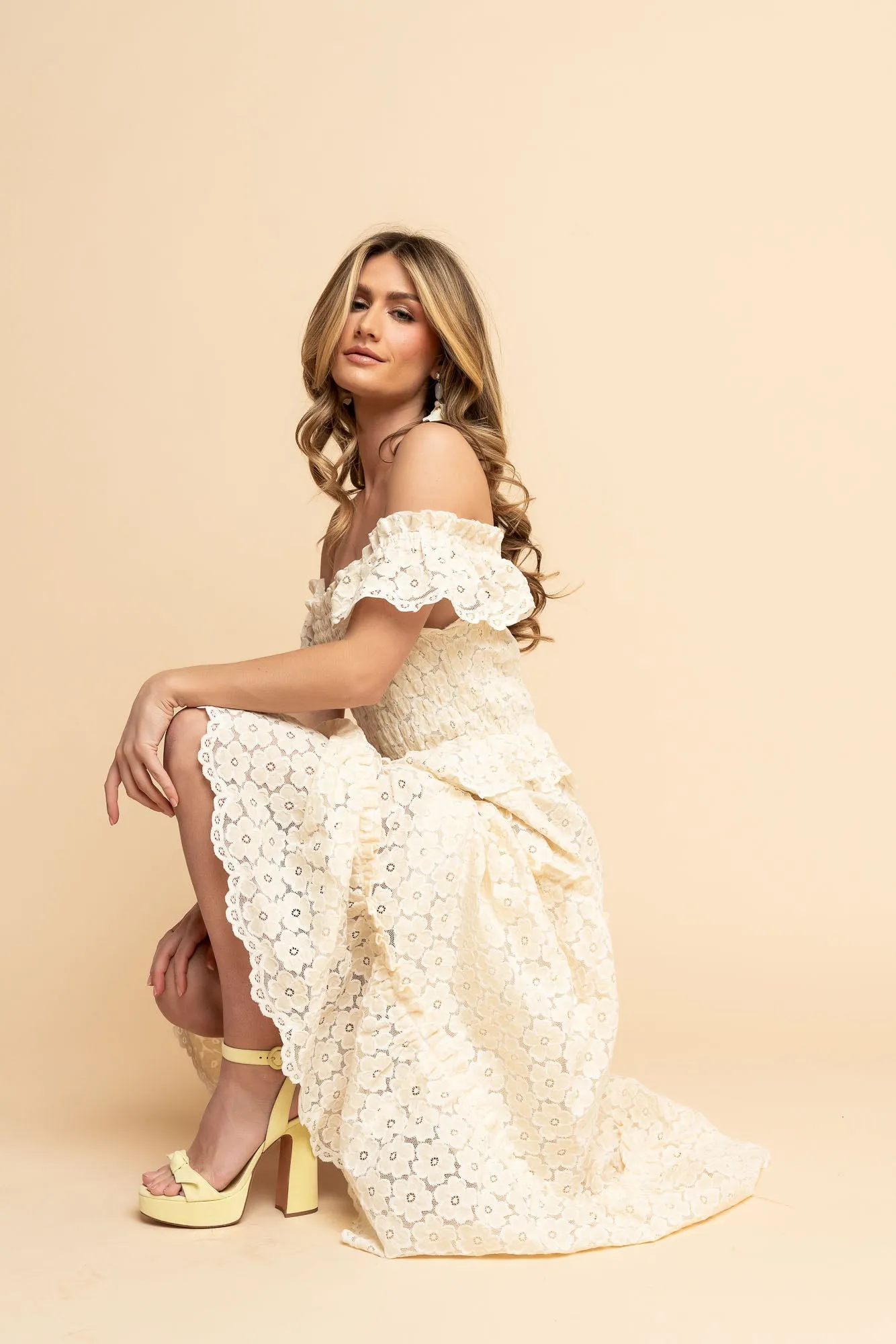 Floral Lace Midi Dress