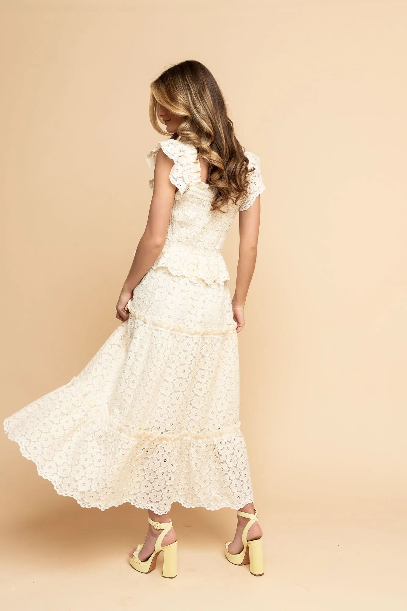 Floral Lace Midi Dress