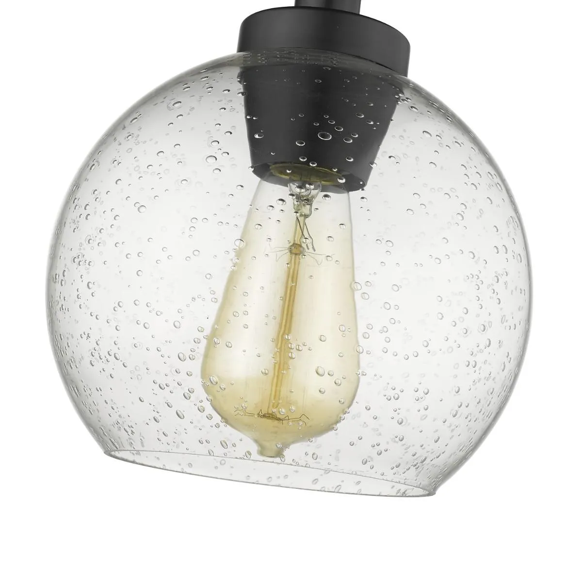 Galveston 9 in. Semi Flush Mount Light Black Finish Seeded