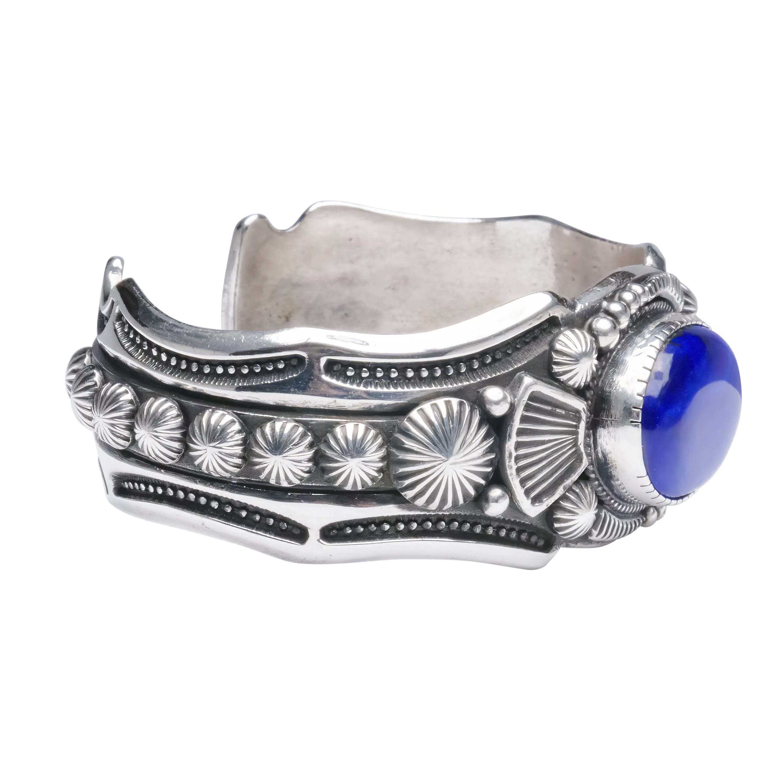 Hand-stamped Lapis Cuff | Artisan Handmade