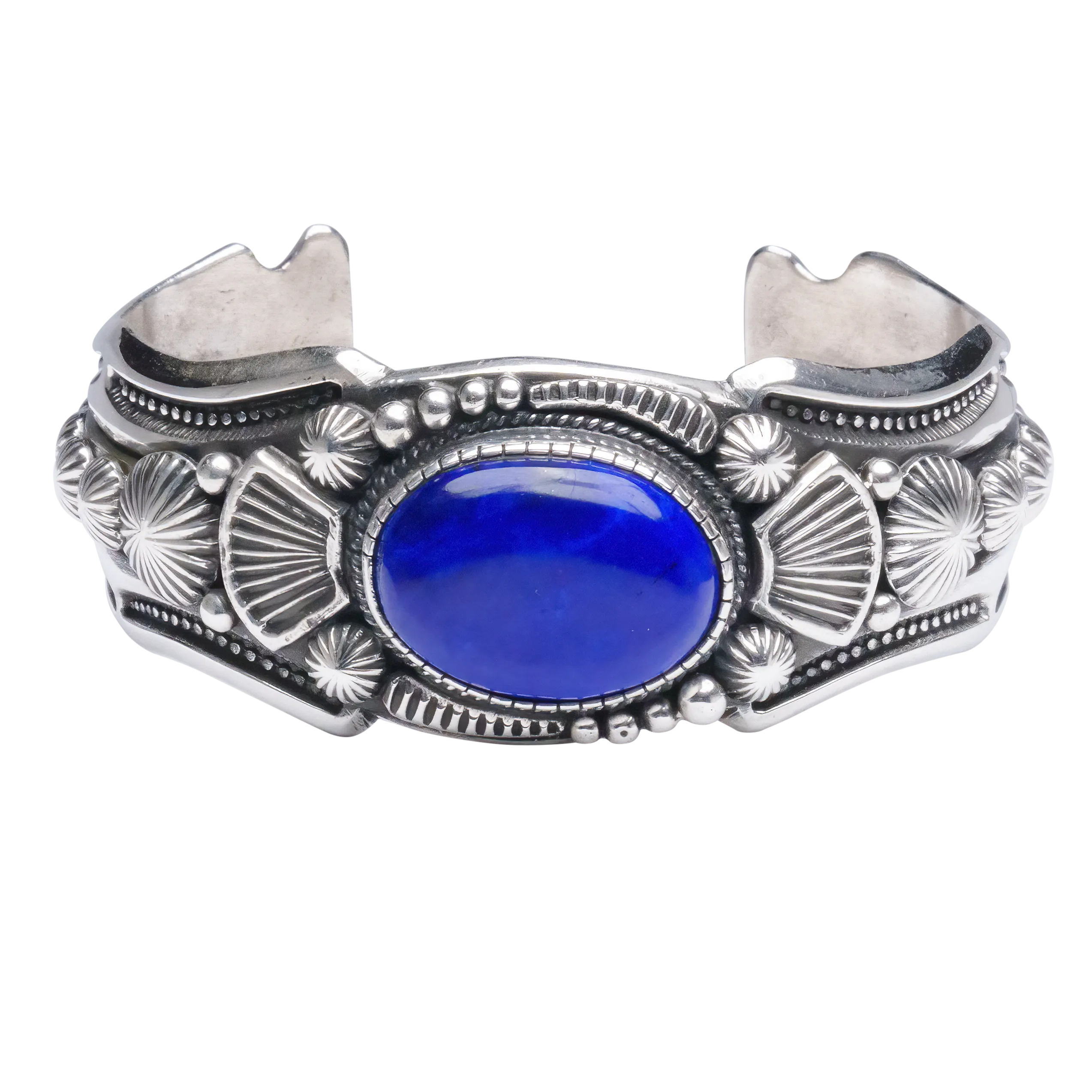 Hand-stamped Lapis Cuff | Artisan Handmade