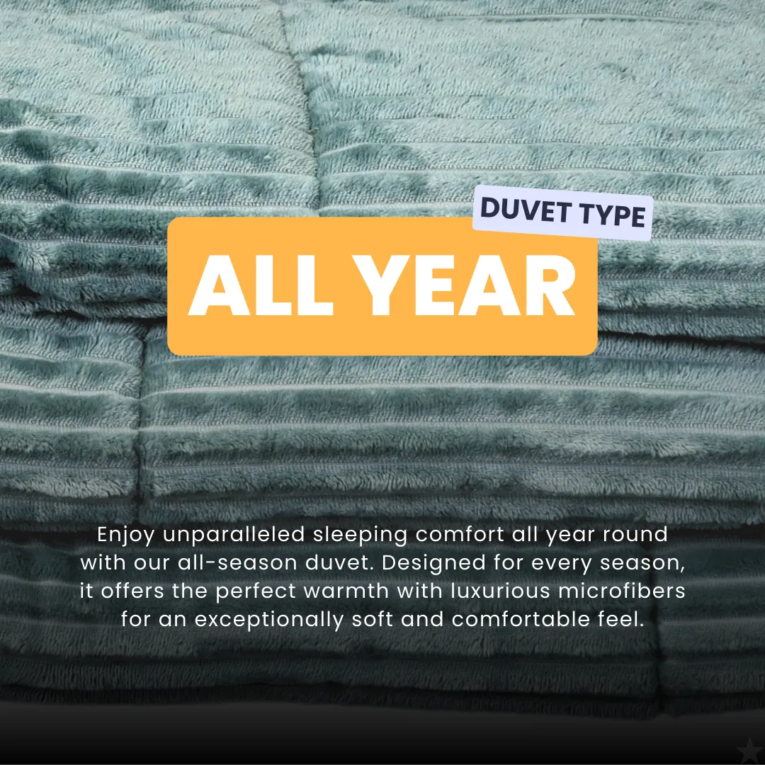 HappyDuvet - Rib - Sagebrush Green - All season Coverless duvet