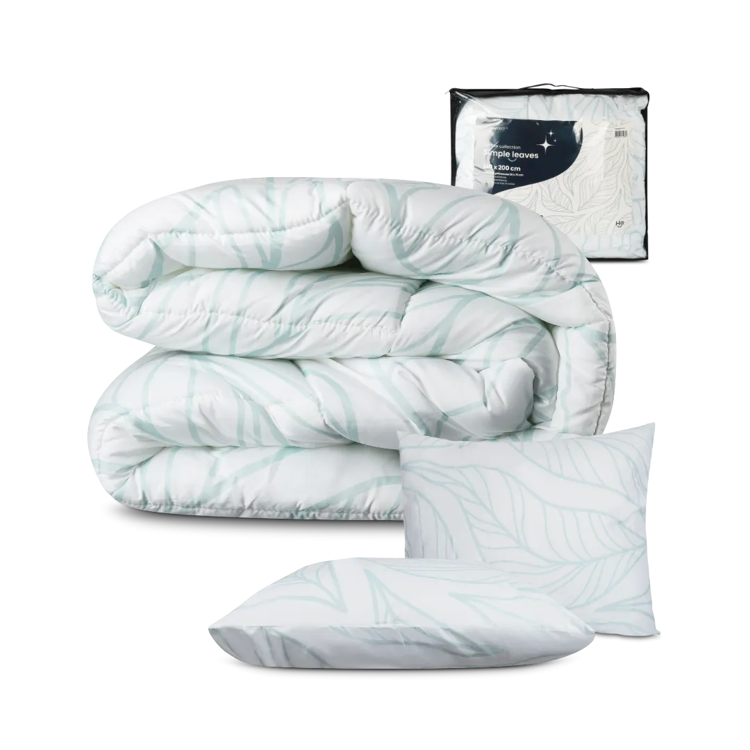 HappyDuvet Simple leaves - All season Coverless duvet