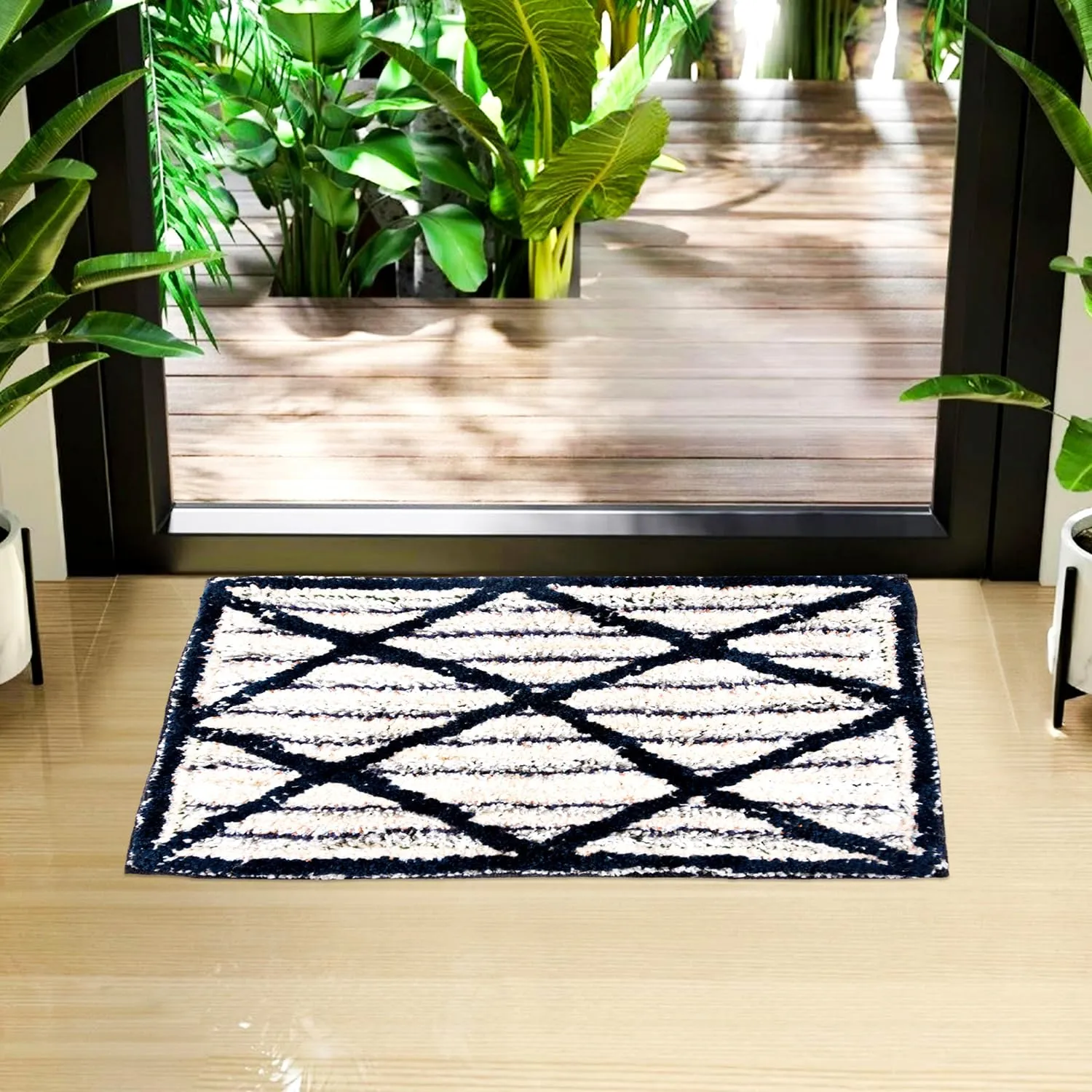 Heart Home Door Mat | Dust Trapper Mat | Door Entrance Mat | Anti-Skid Door Mat | Floor Mat for Home Entrance | Katli Mingle Door Mat | Entryway Door Mat | Pack of 3 | Blue