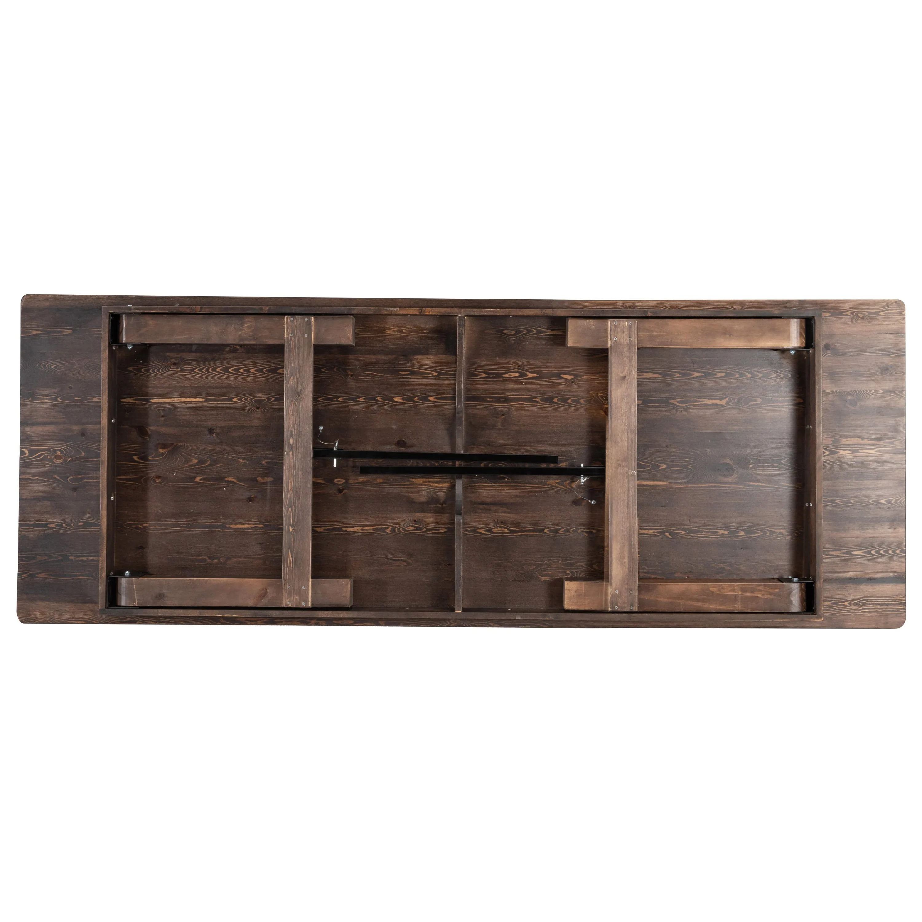 HERCULES Series 9' x 40" Rectangular Solid Pine Folding Farm Table