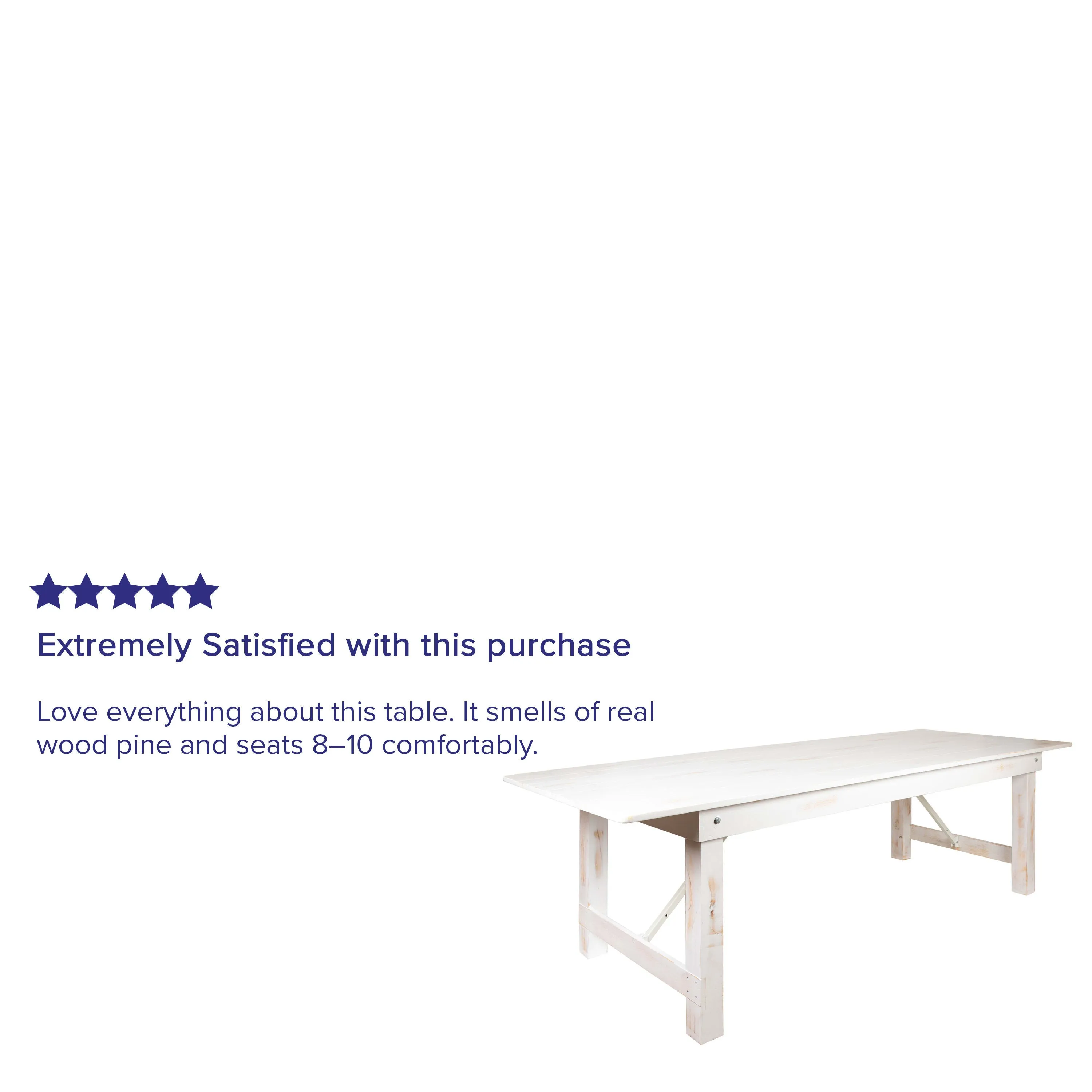 HERCULES Series 9' x 40" Rectangular Solid Pine Folding Farm Table