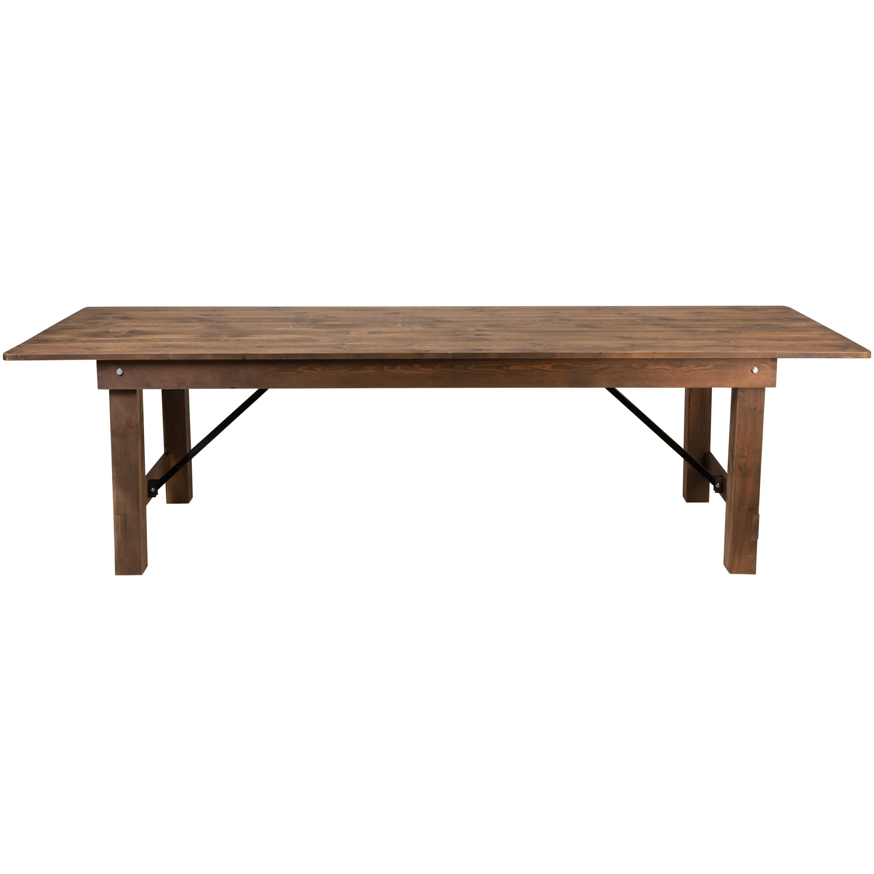 HERCULES Series 9' x 40" Rectangular Solid Pine Folding Farm Table
