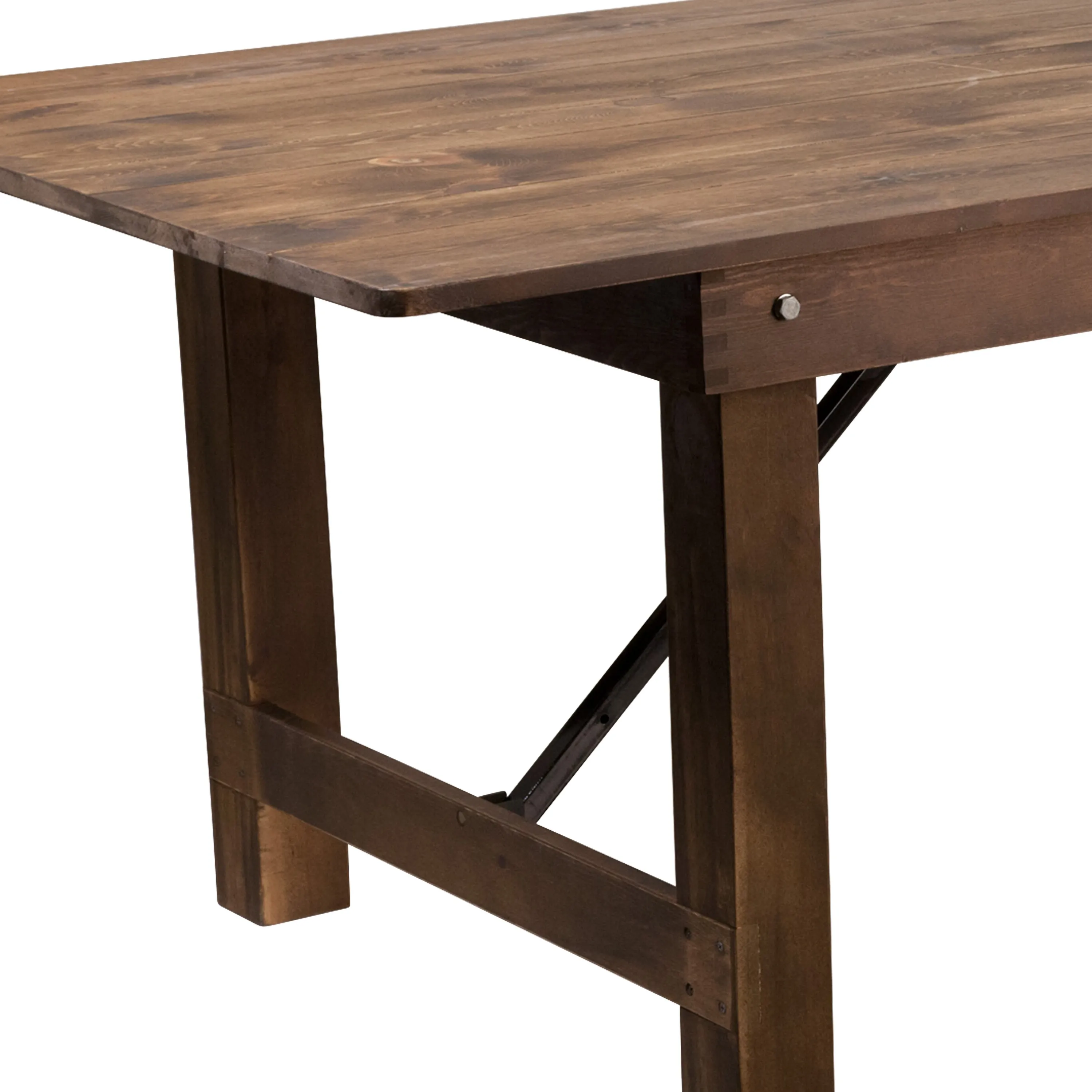 HERCULES Series 9' x 40" Rectangular Solid Pine Folding Farm Table