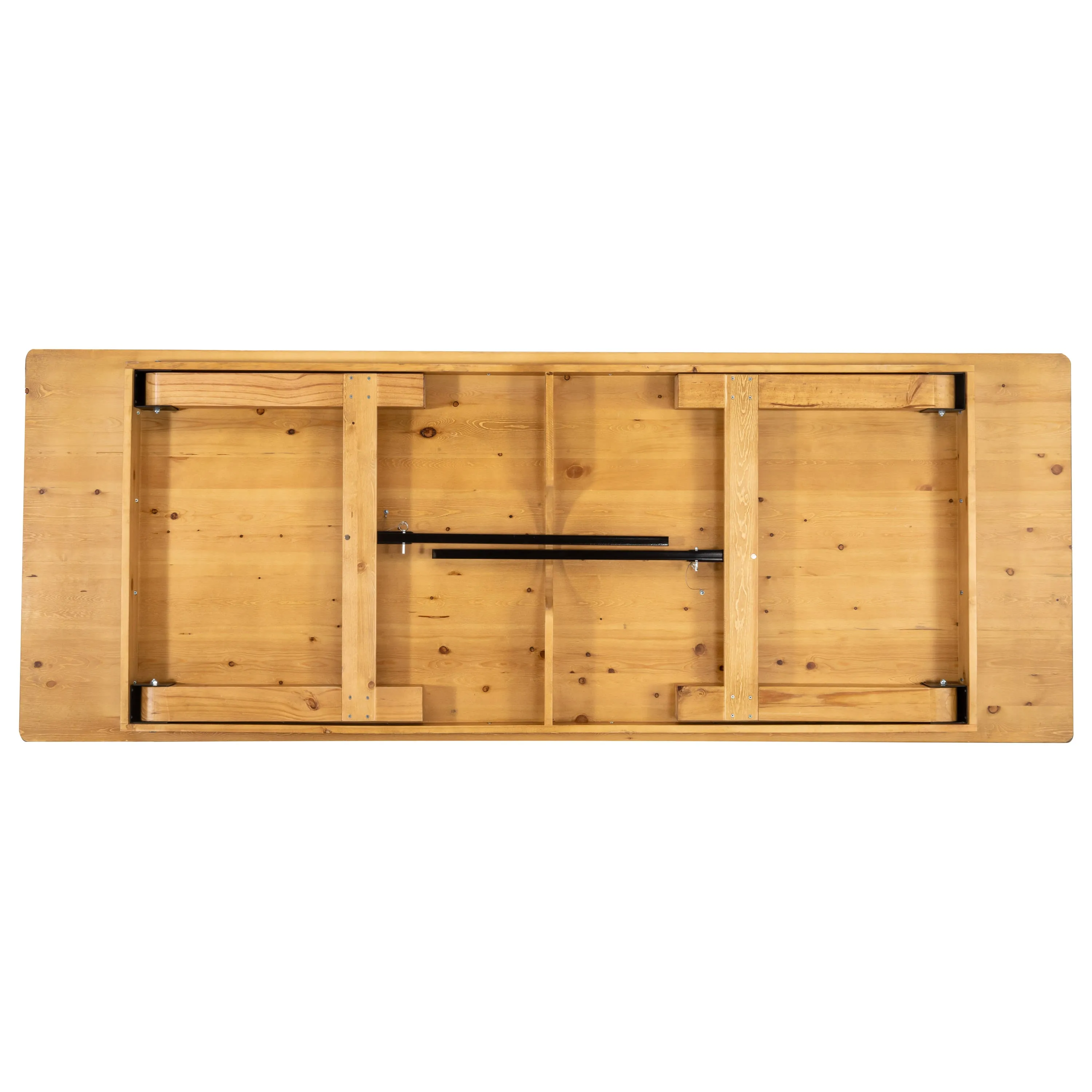 HERCULES Series 9' x 40" Rectangular Solid Pine Folding Farm Table