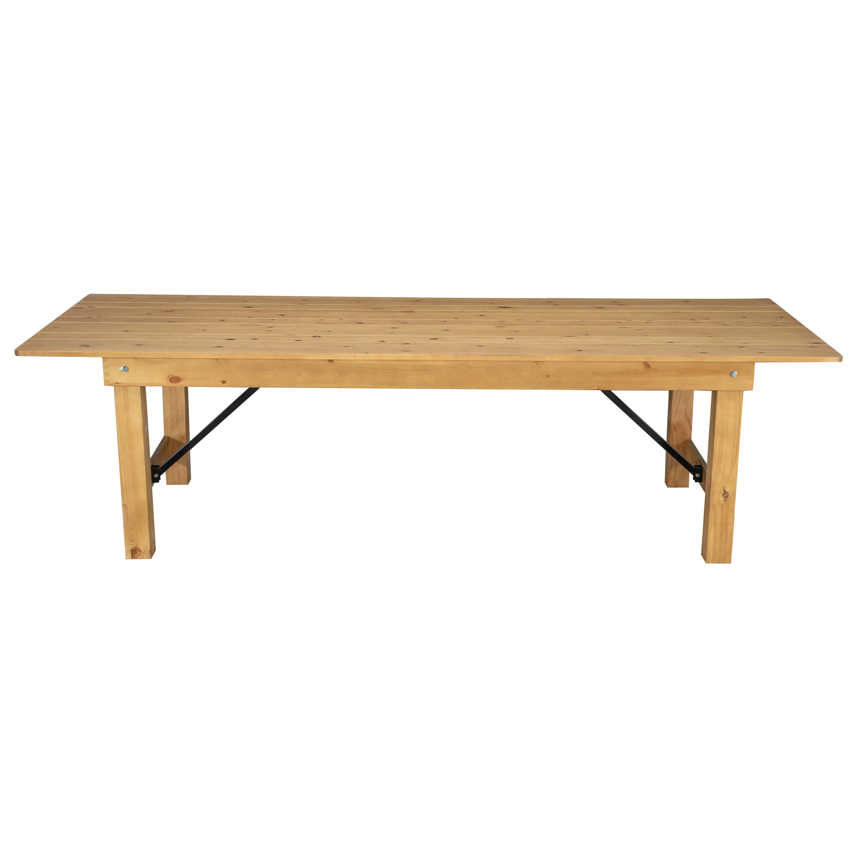 HERCULES Series 9' x 40" Rectangular Solid Pine Folding Farm Table