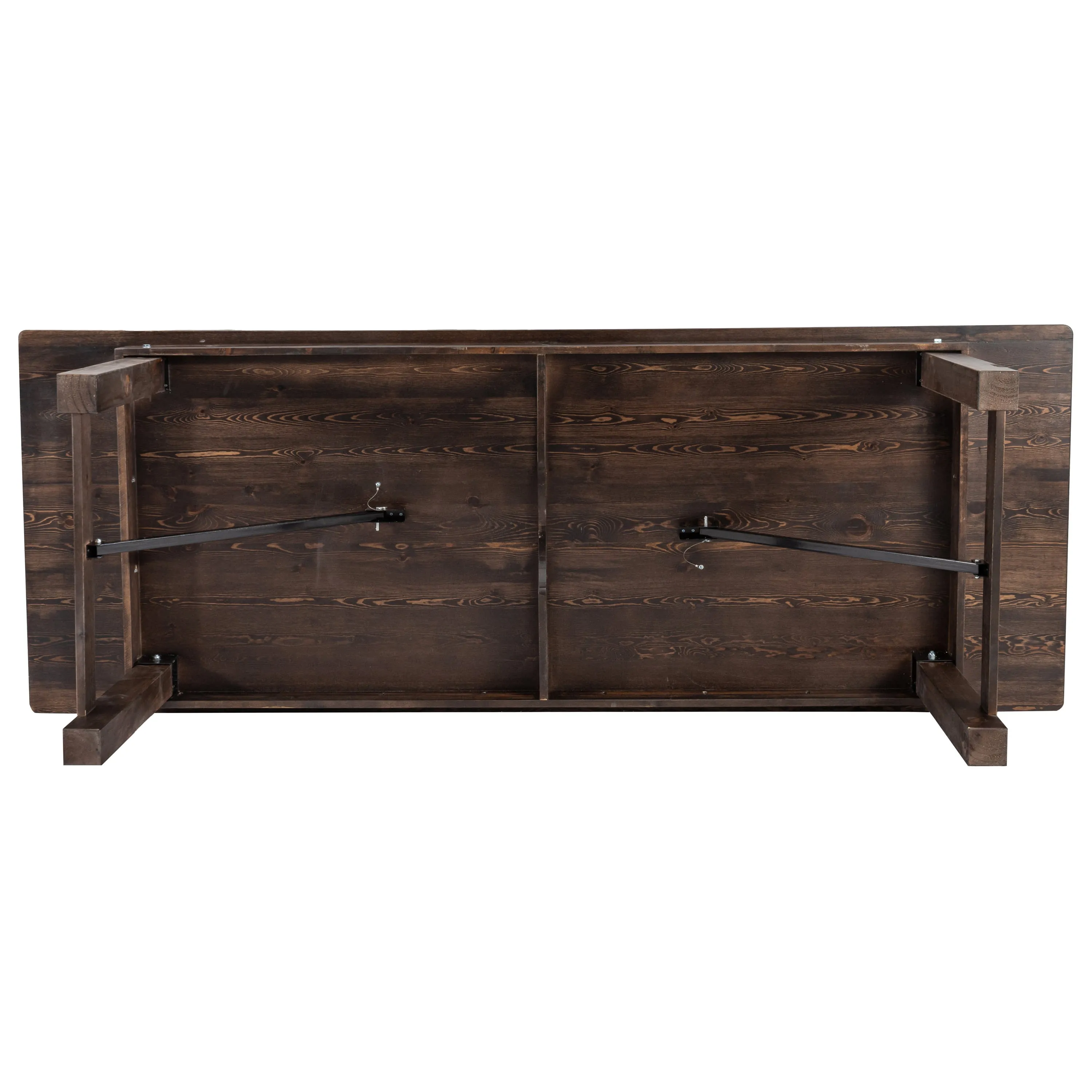 HERCULES Series 9' x 40" Rectangular Solid Pine Folding Farm Table