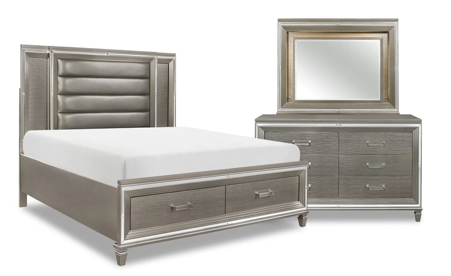 Hesperus 5-Piece Queen Bedroom Set - Silver