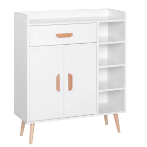 HOMCOM White Sideboard with Storage Drawer for Hallway, Kitchen, Bedroom, and Living Room - Stylish and Functional Floor Cupboard