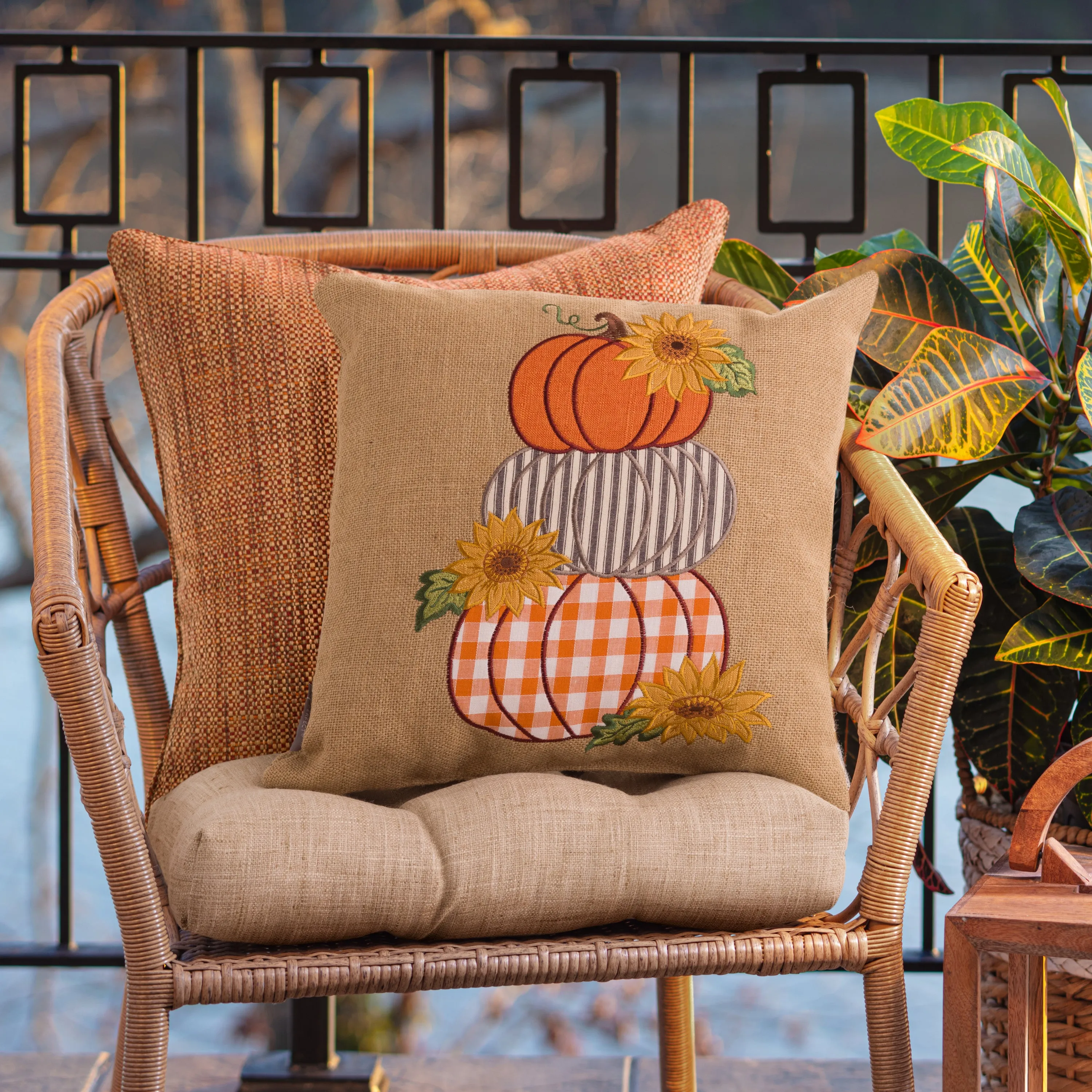 Indoor Harvest Squash 16.5-inch Throw Pillow