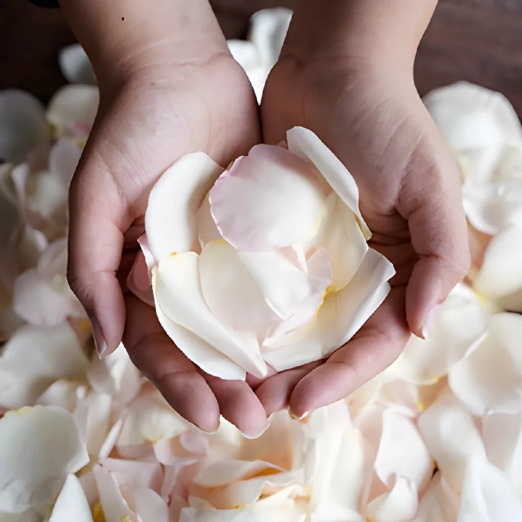 Ivory Pink Garden Rose Petals