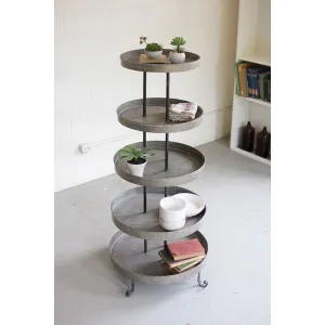 Kalalou - Five Tiered Round Metal Display Tower