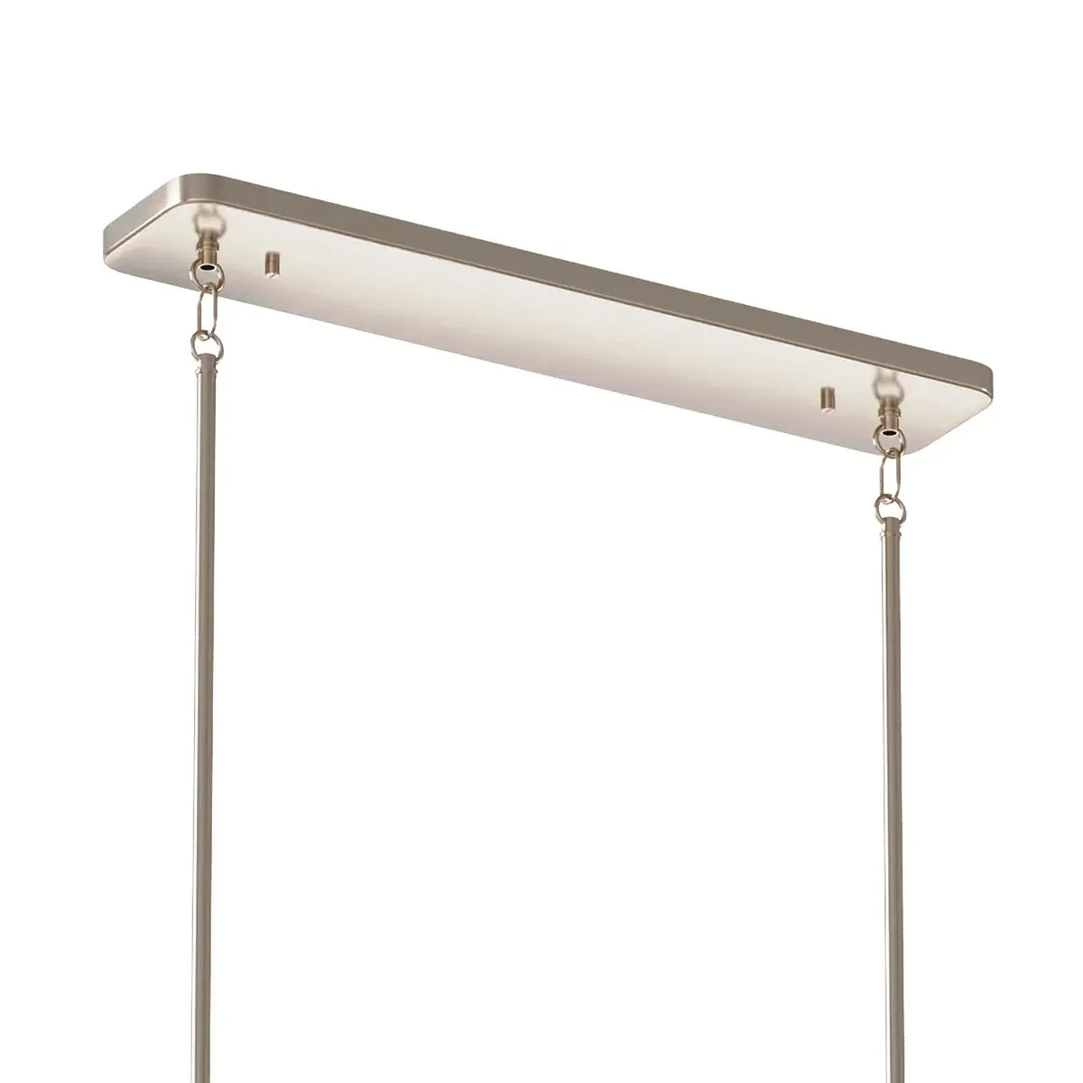 Kimrose 45" 10-Light Linear Chandelier with Clear Fluted Glass, Polished Nickel Finish
